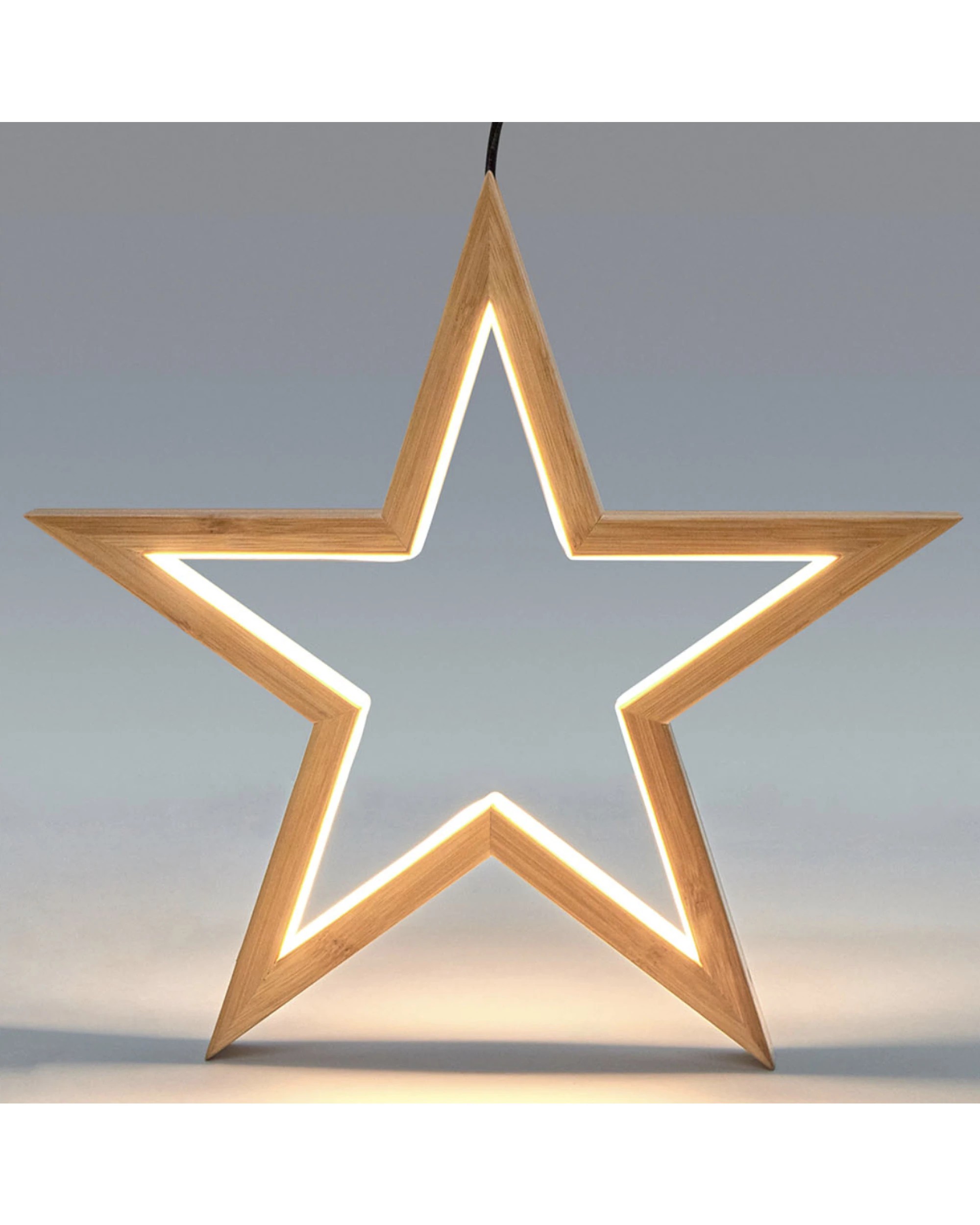 4 BR Home Bamboo Star LED Hanging Lamp for Natural Home Decor, 4 of 5