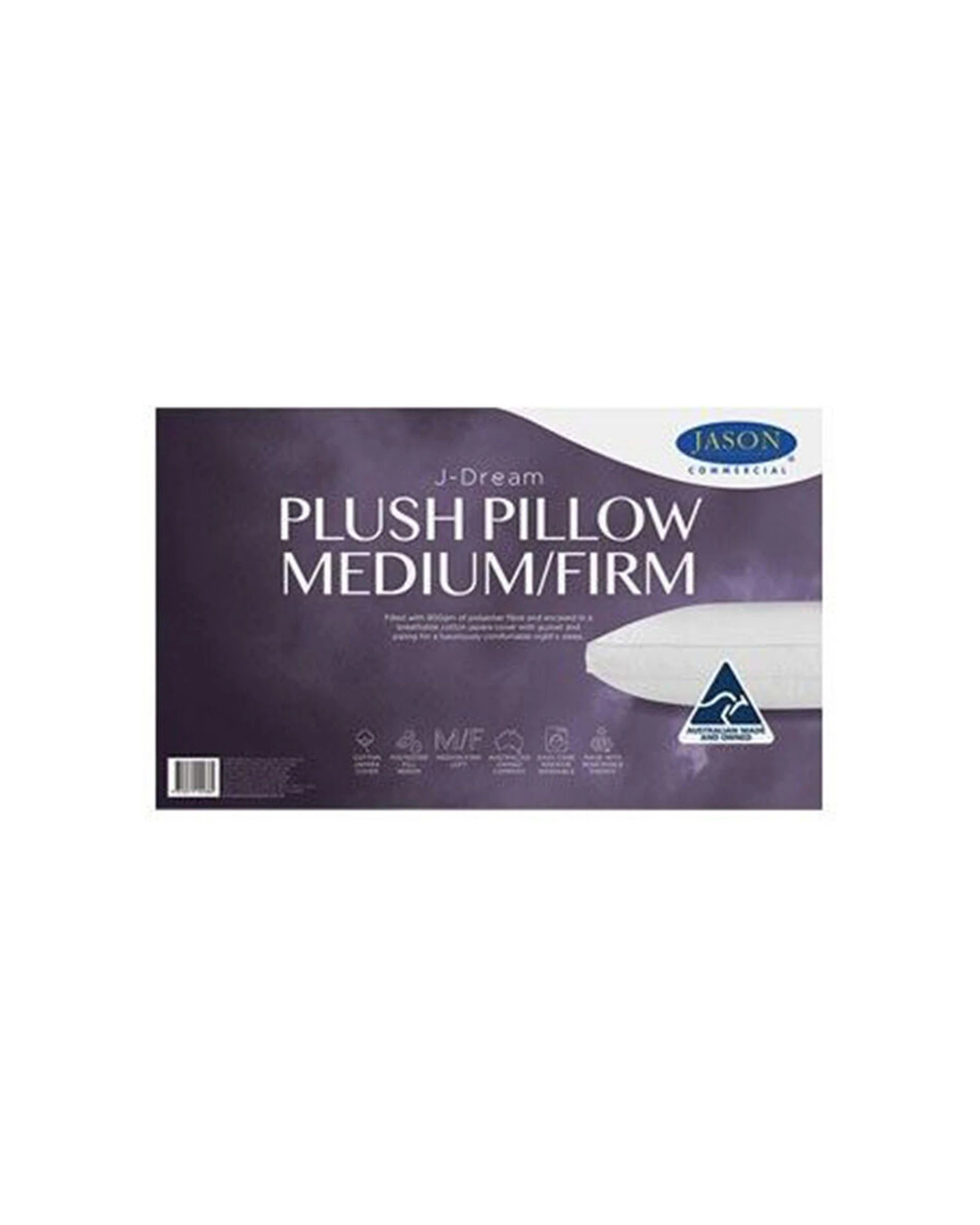 1 Jason Commercial J-Dream Plush Medium/Firm Gusseted Pillow 48x73cm - White, 1 of 1