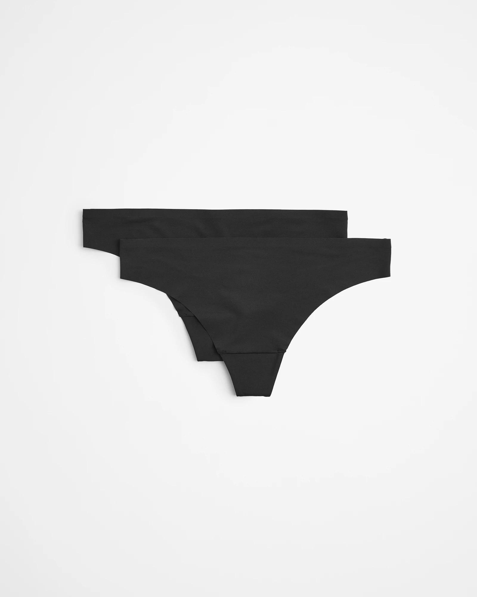 1 Target Woman 2 Pack Bonded No Show G-String Briefs BLACK, 1 of 3