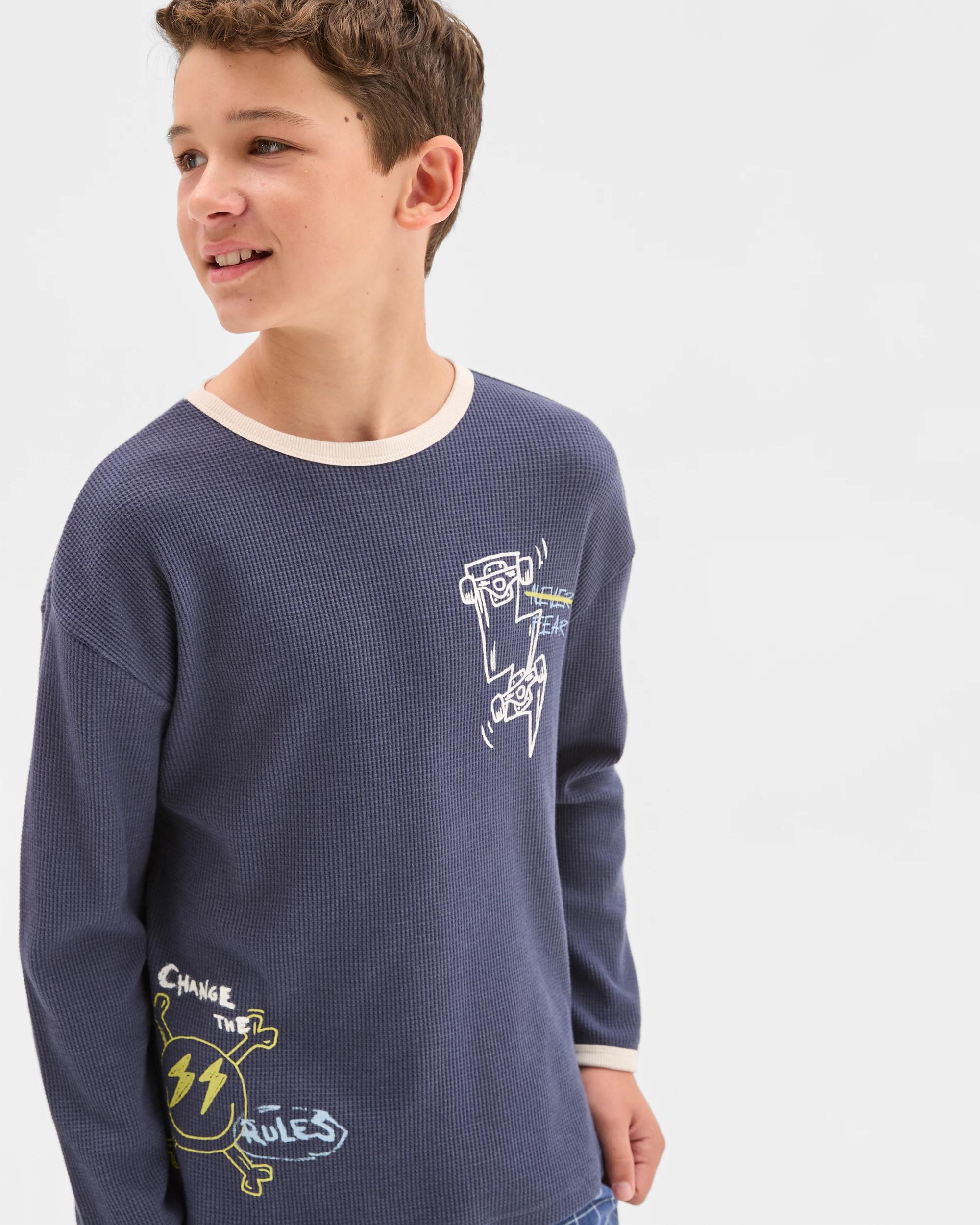 3 Target Kids Australian Cotton Older Boys Flannel Pyjama Set GRAFFITI SKATE, 3 of 8