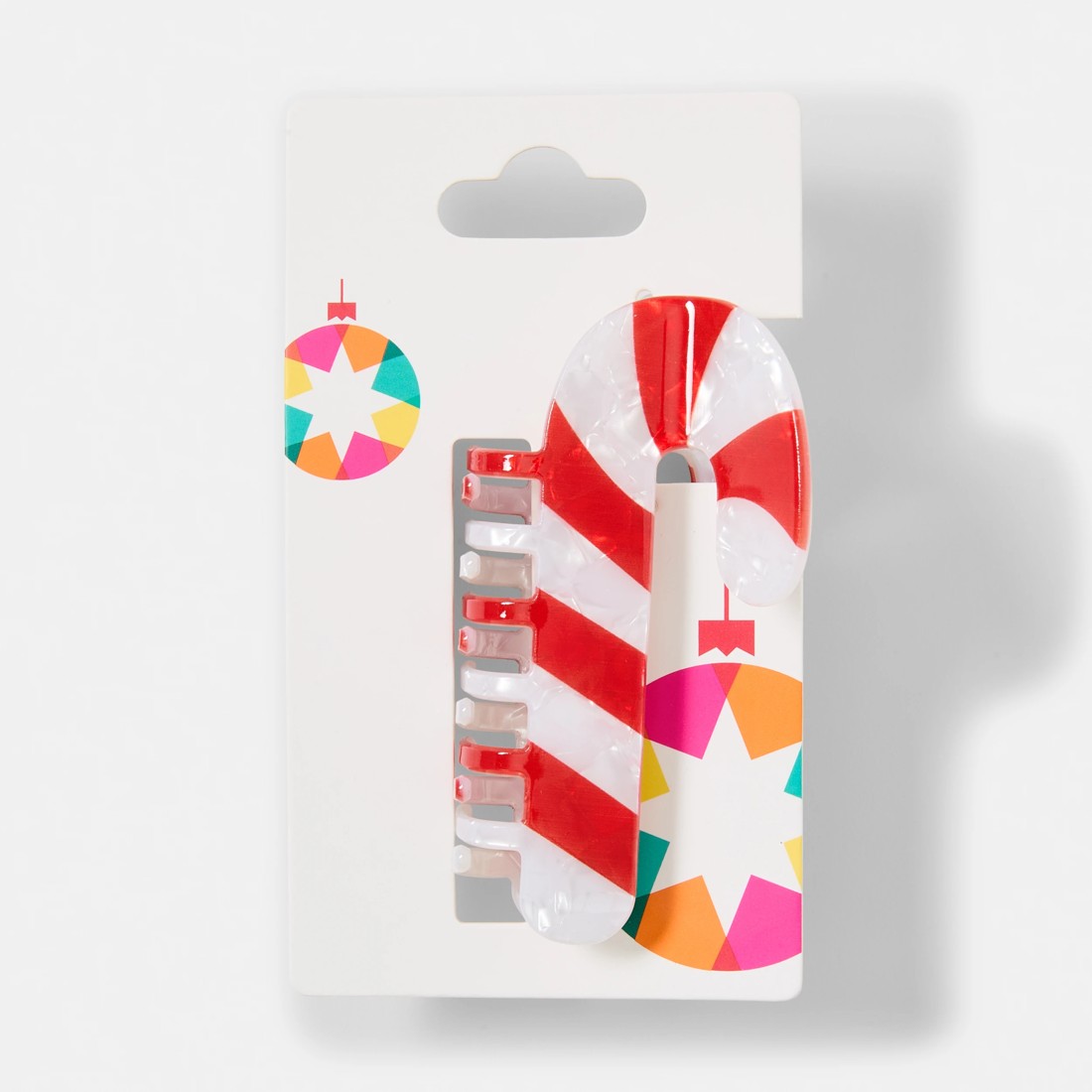 4 Red Christmas Candy Cane Claw Hair Clip, 4 of 4