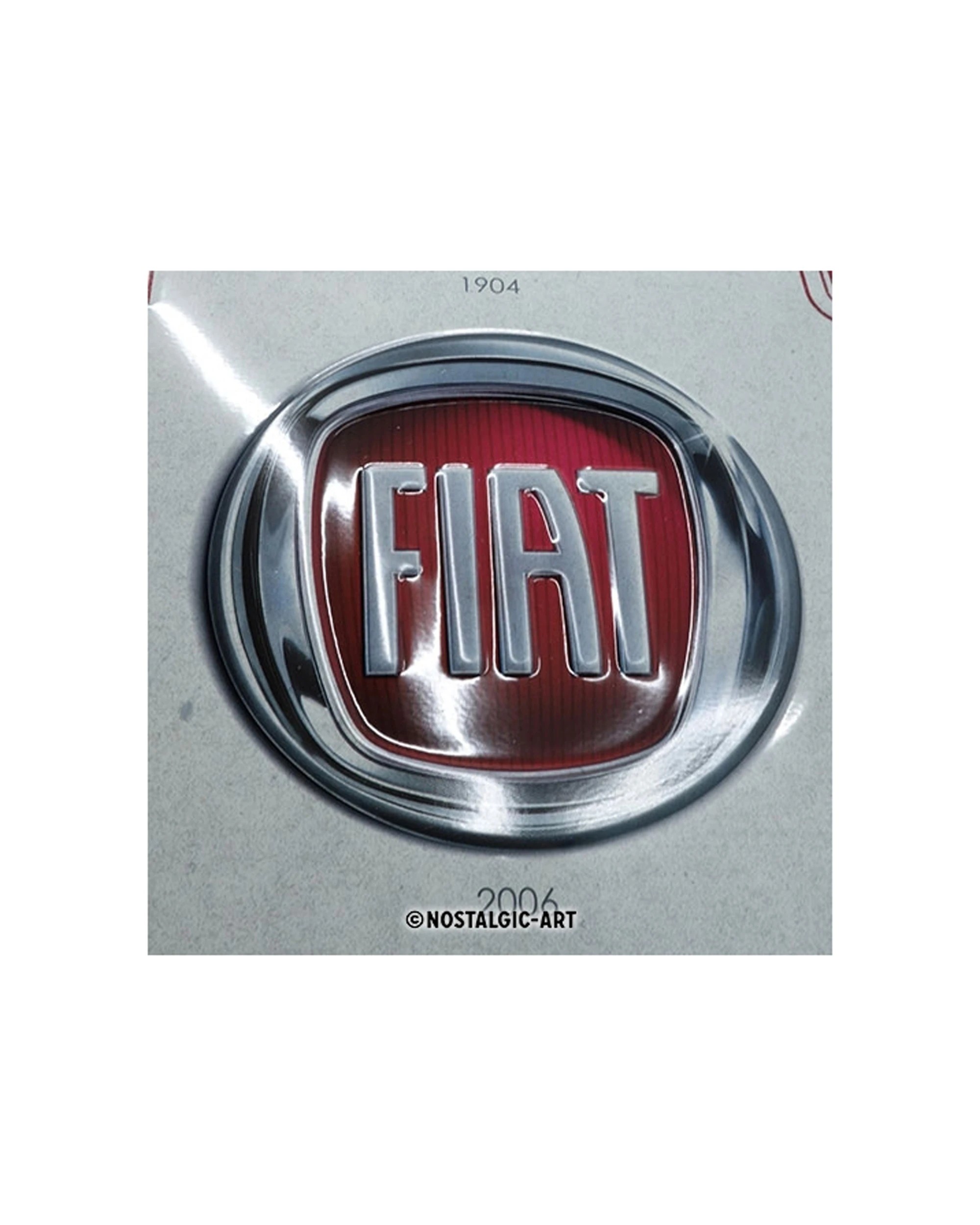 2 Nostalgic-Art Large 30x40cm Metal Wall Art Sign Plaque - Fiat Logo Evolution - Multi, 2 of 4