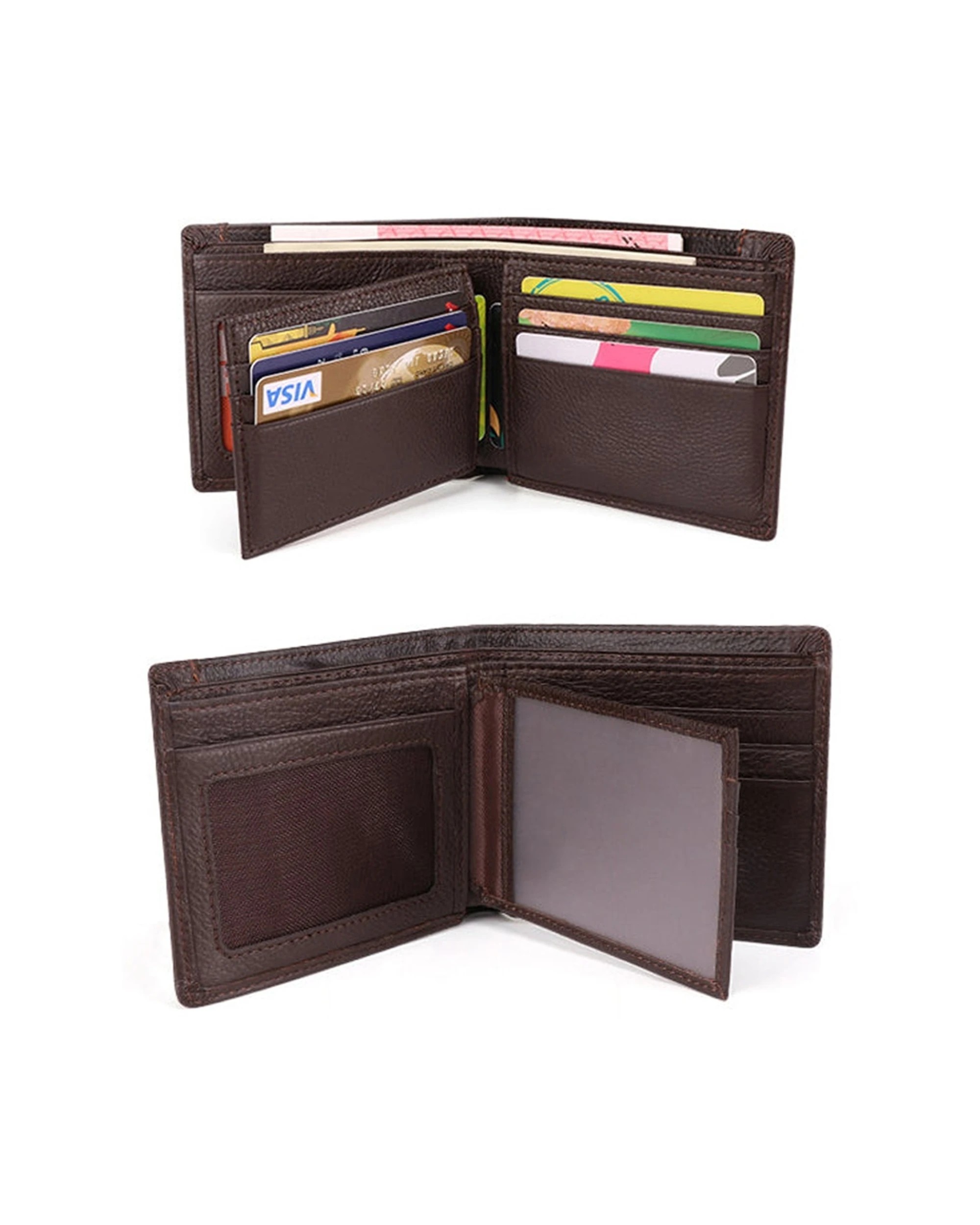 6 Mens Republic Leather Bifold Rfid Protected Wallet Genuine Leather - Brown, 6 of 6