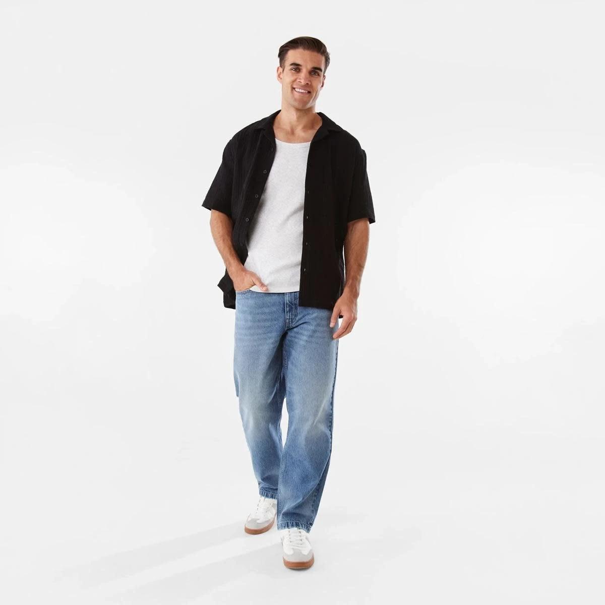 2 Short Sleeve Double Cloth Shirt BLACK, 2 of 7