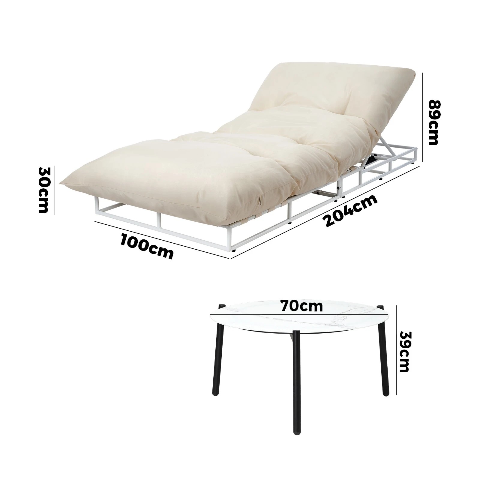 Livsip Outdoor Sun Lounge Set Sofa Day Bed Lounger Setting with Table ...