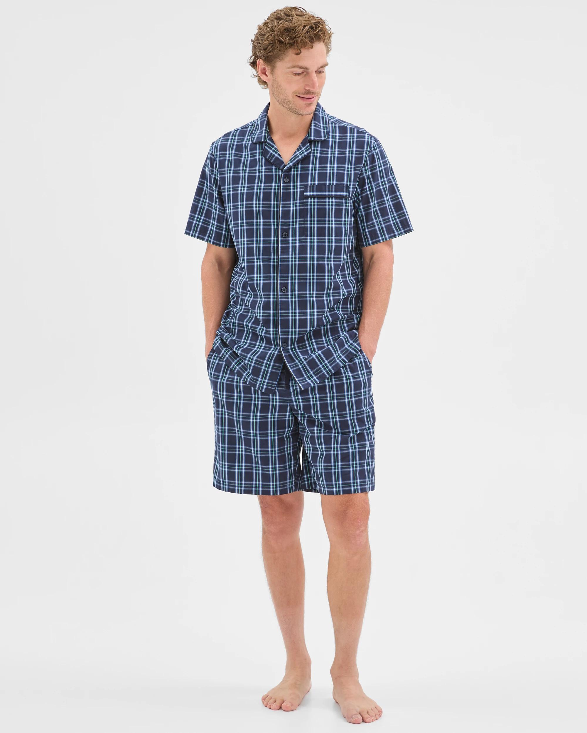 1 Maxx Woven Poplin Pyjama Set NAVY, 1 of 7