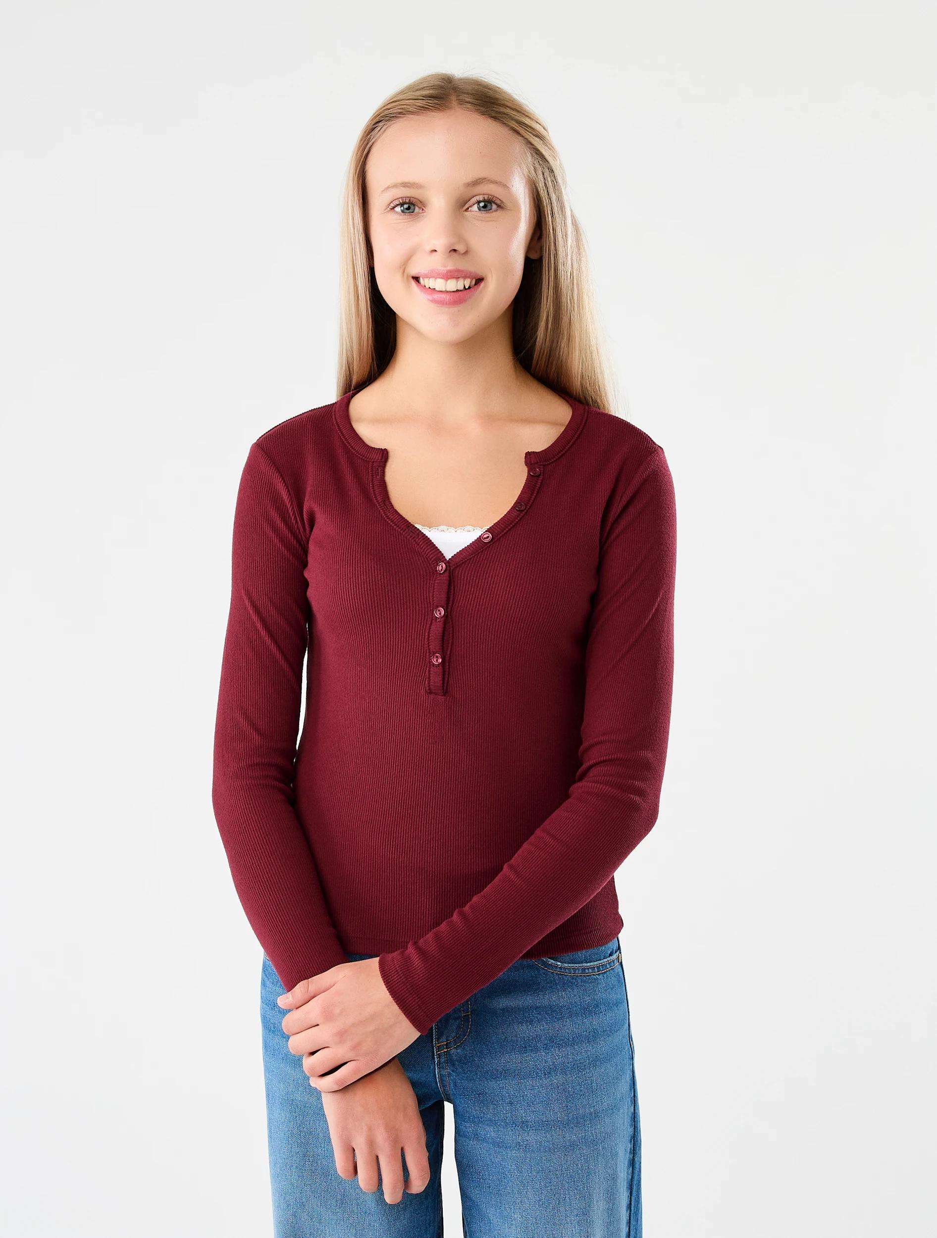 1 Long Sleeve Henley T-shirt Windsor Wn, 1 of 6