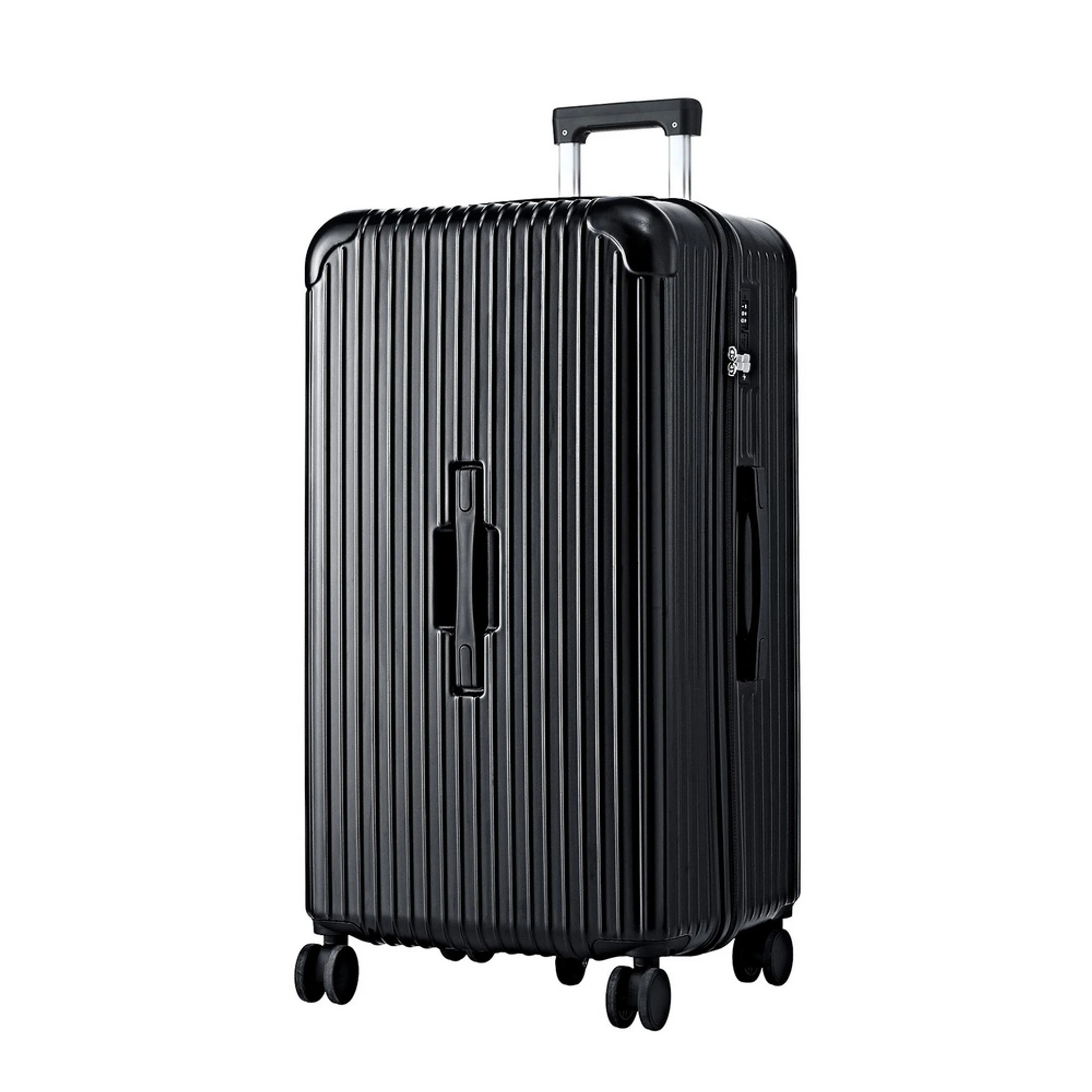 1 Wanderlite 32" Trunk Luggage Suitcase Travel 5 Wheels Type-C Port TSA - Black, 1 of 9