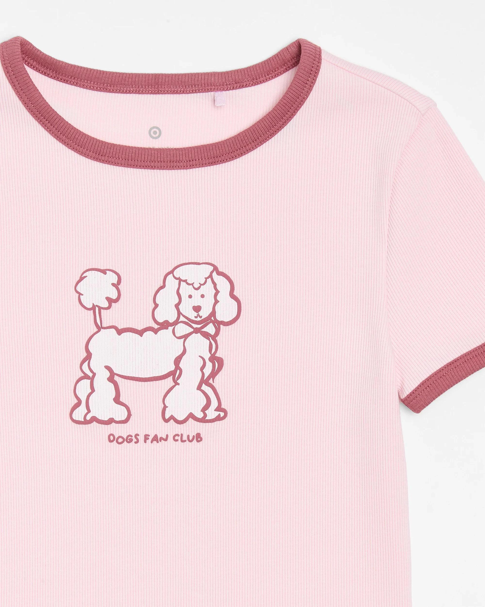 6 Target Australian Cotton Rib Ringer T-shirt PINK POODLE, 6 of 6