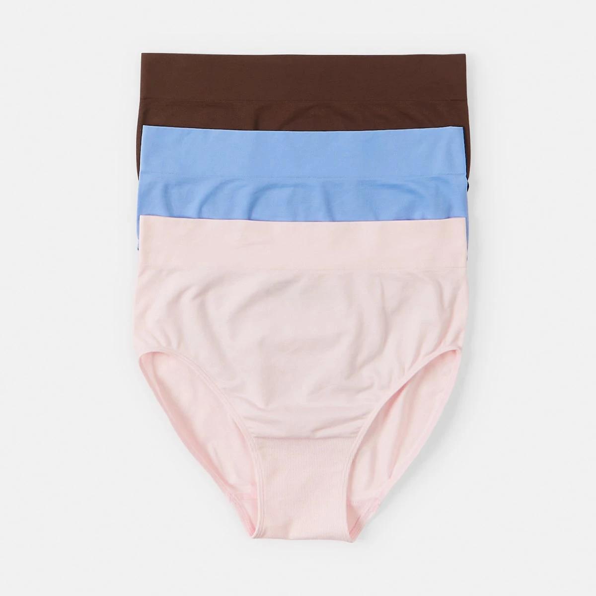 1 3 Pack Ultra Smooth Seamfree Full Briefs LILLY PINK, HYDRANGEA, CHOCOLATE FUDGE, 1 of 8