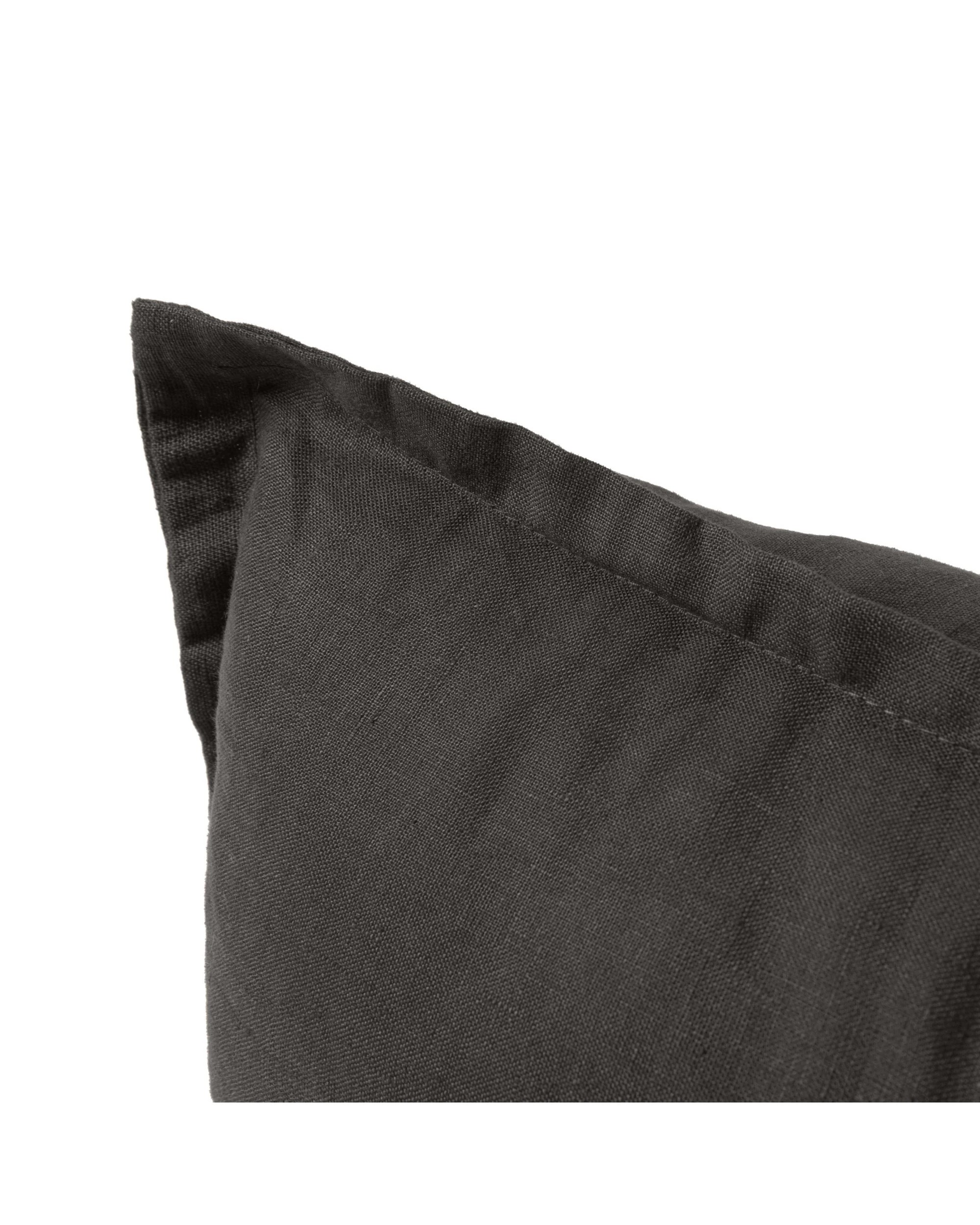 4 Natural Home ARDENNE Washed French Linen Rectangular Cushion with Oxford Edge 40x60cm - Basalt Grey, 4 of 9