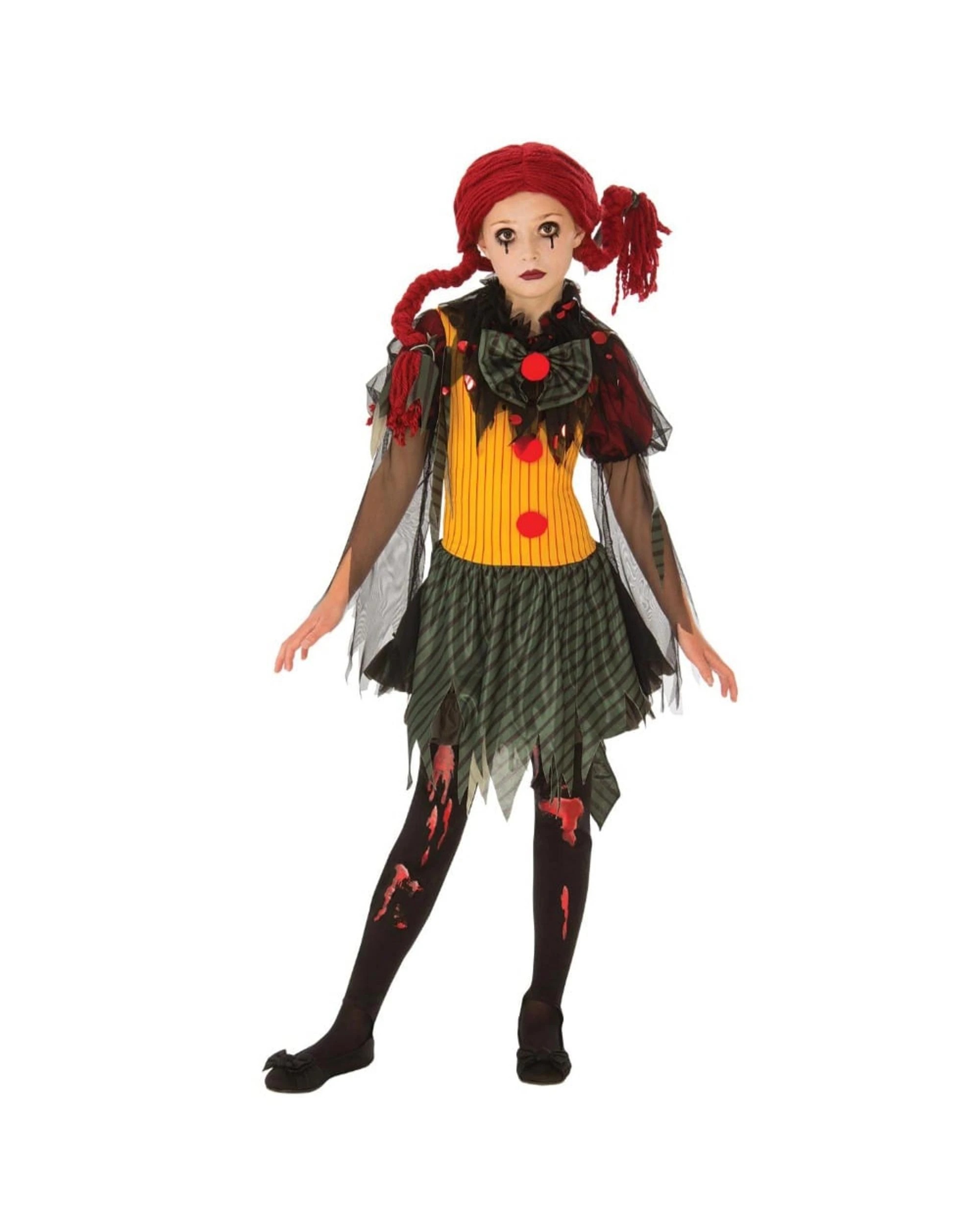1 Zombie Girl Clown Child Costume Size M 5-7 Years, 1 of 4