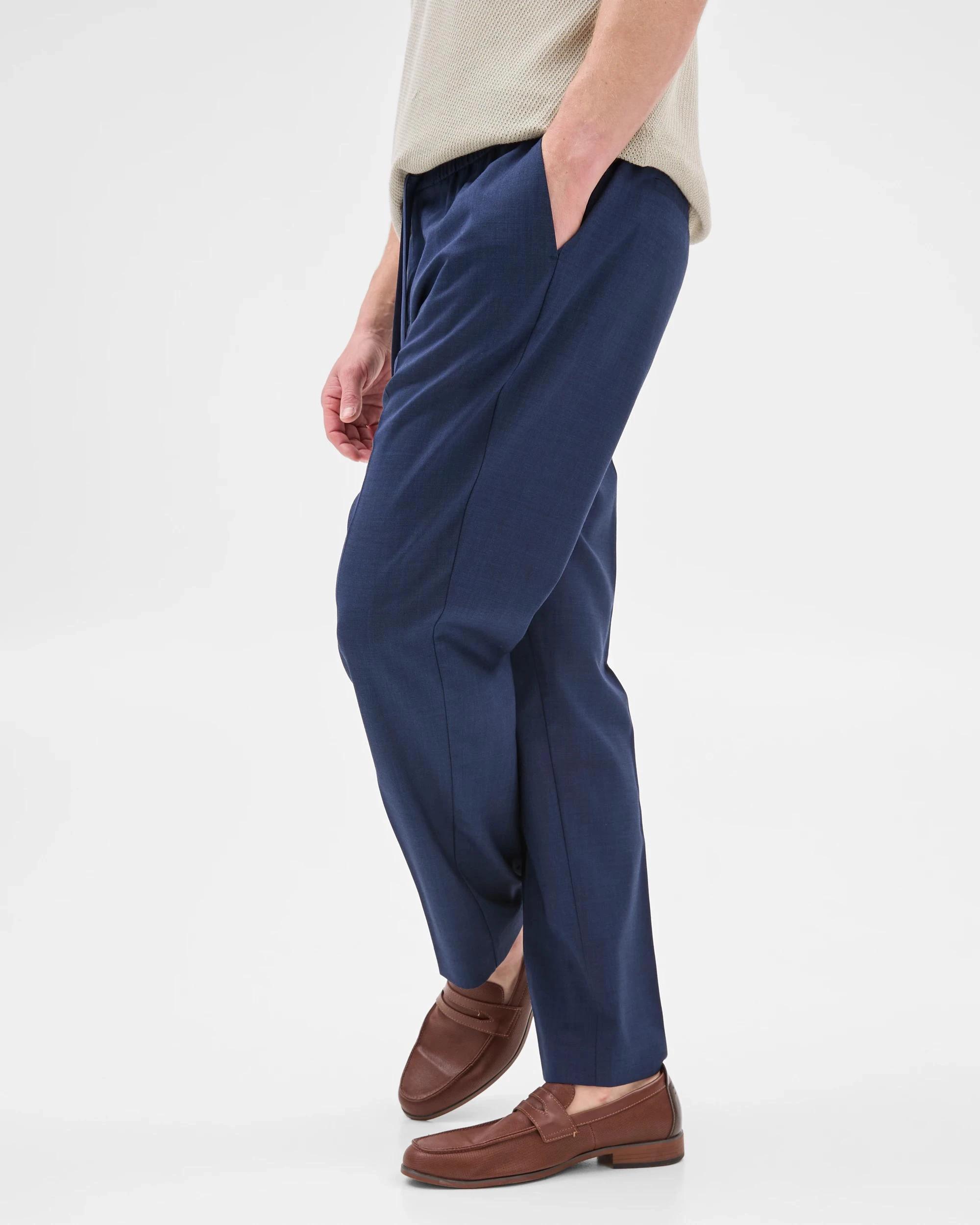 7 Elasticated Waist Pants - Preview NAVY MARLE, 7 of 9