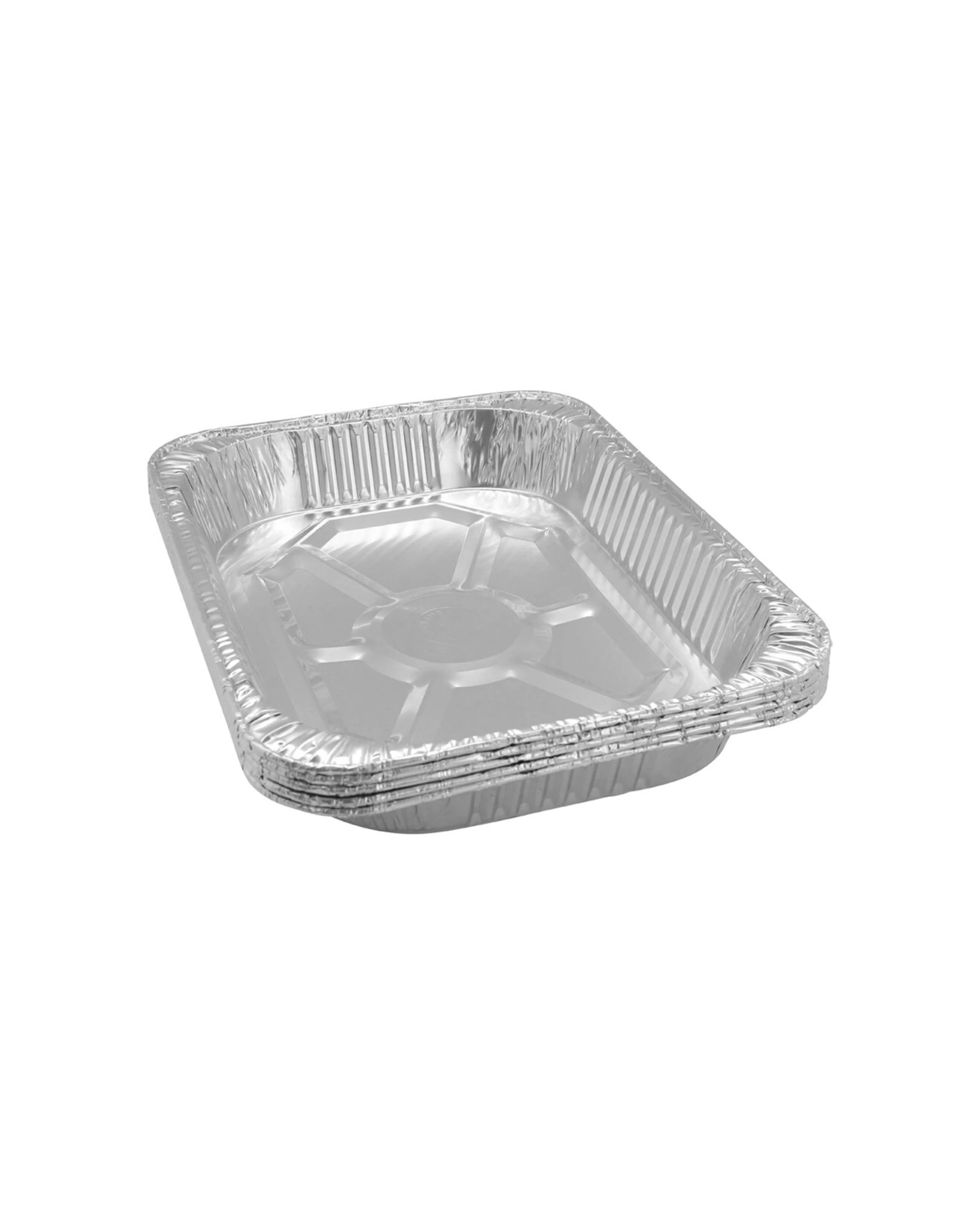 2 5pc Lemon & Lime 45.5cm Disposable Aluminium Foil Bbq/oven Roasting/baking Tray
 - Silver, 2 of 3