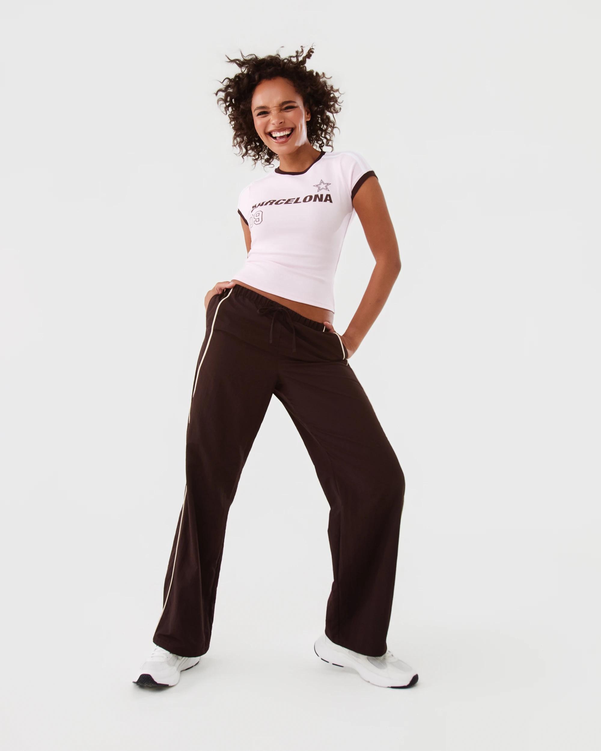 2 Piping Side Trackpants Choc Plum, 2 of 8