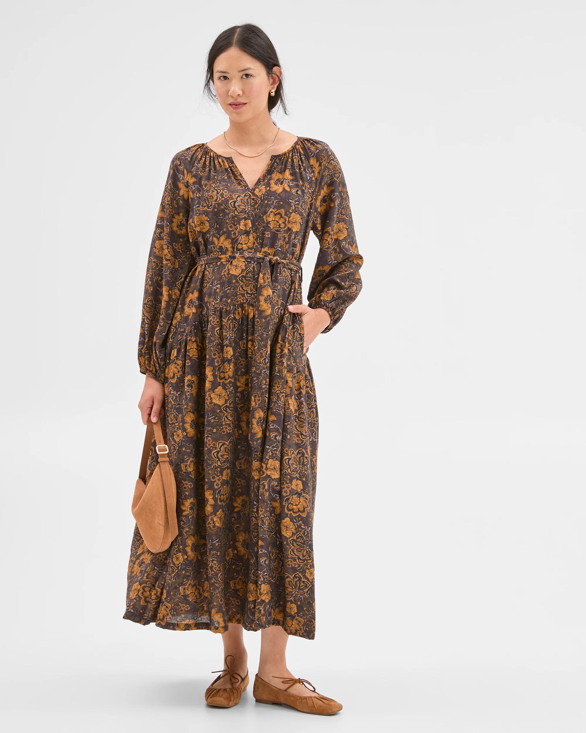 1 Target Woman Drop Waist Maxi Dress PAISLEY, 1 of 7