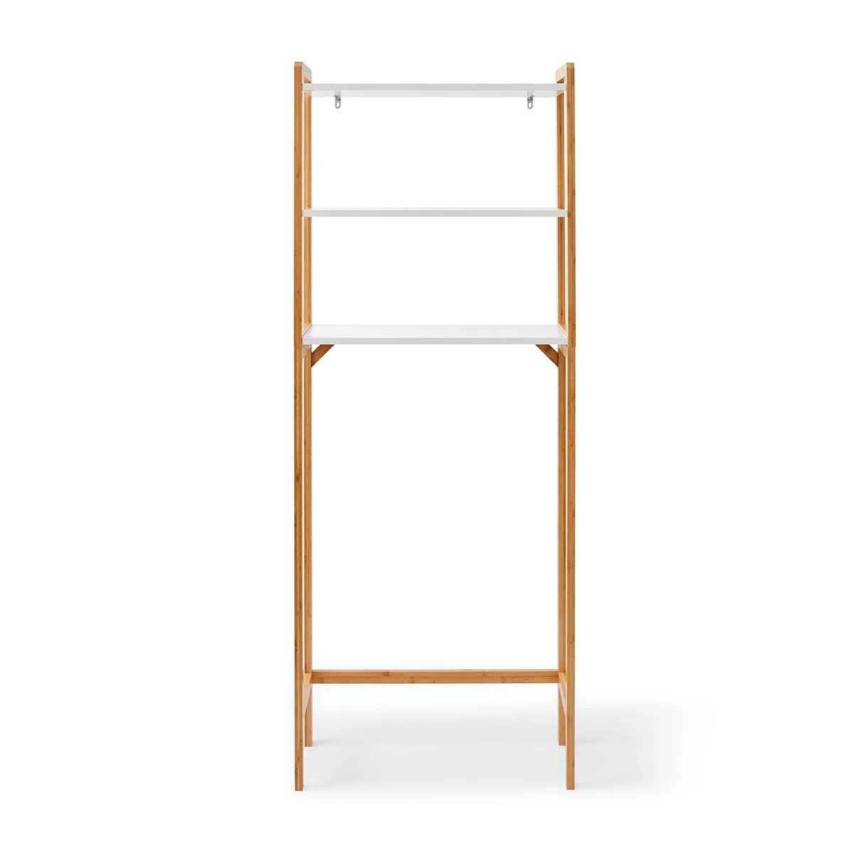 6 Bamboo and White Over Toilet Shelf Unit, 6 of 10