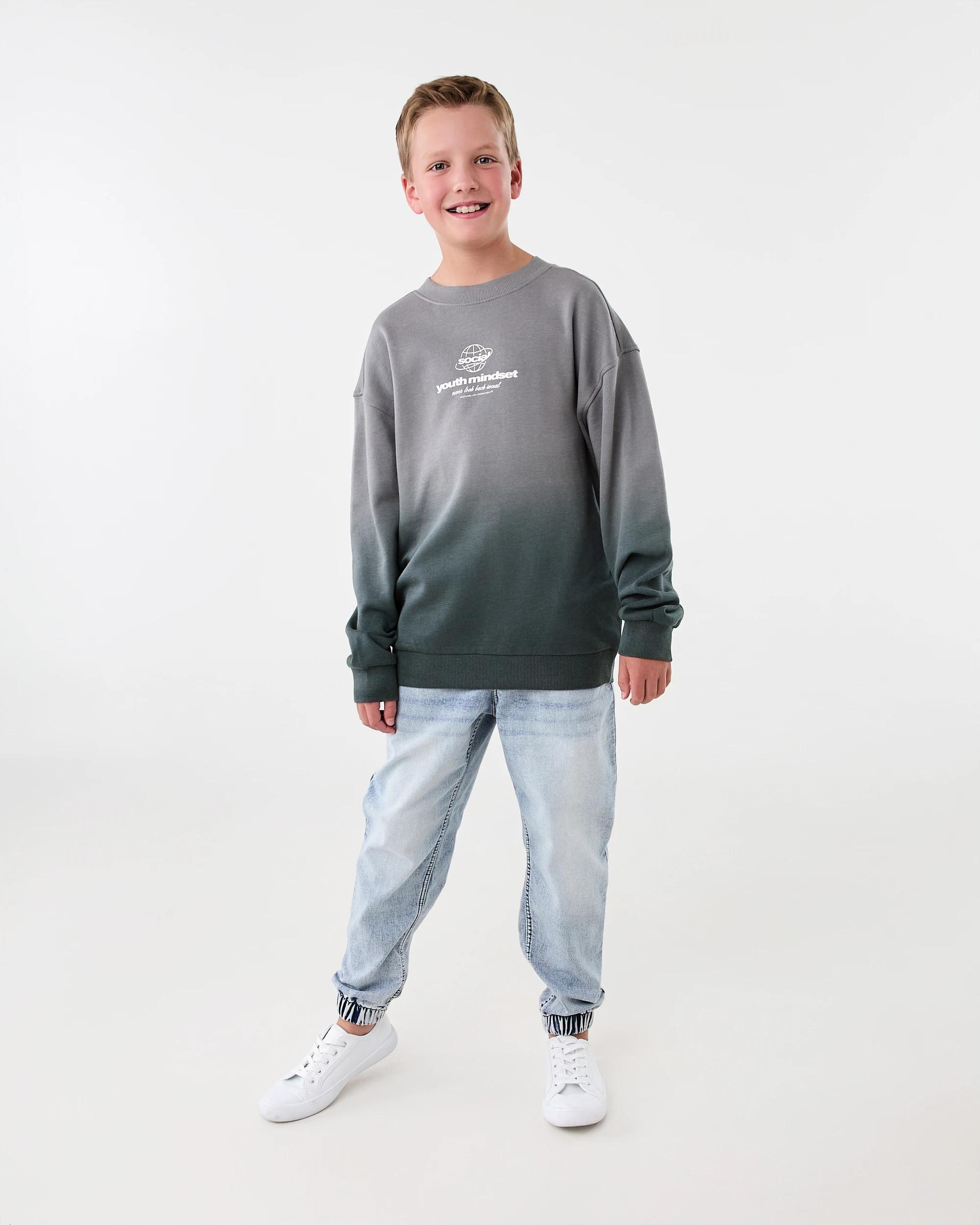 7 Oversized Washed Crew Neck Sweatshirt Yth Ombre, 7 of 8