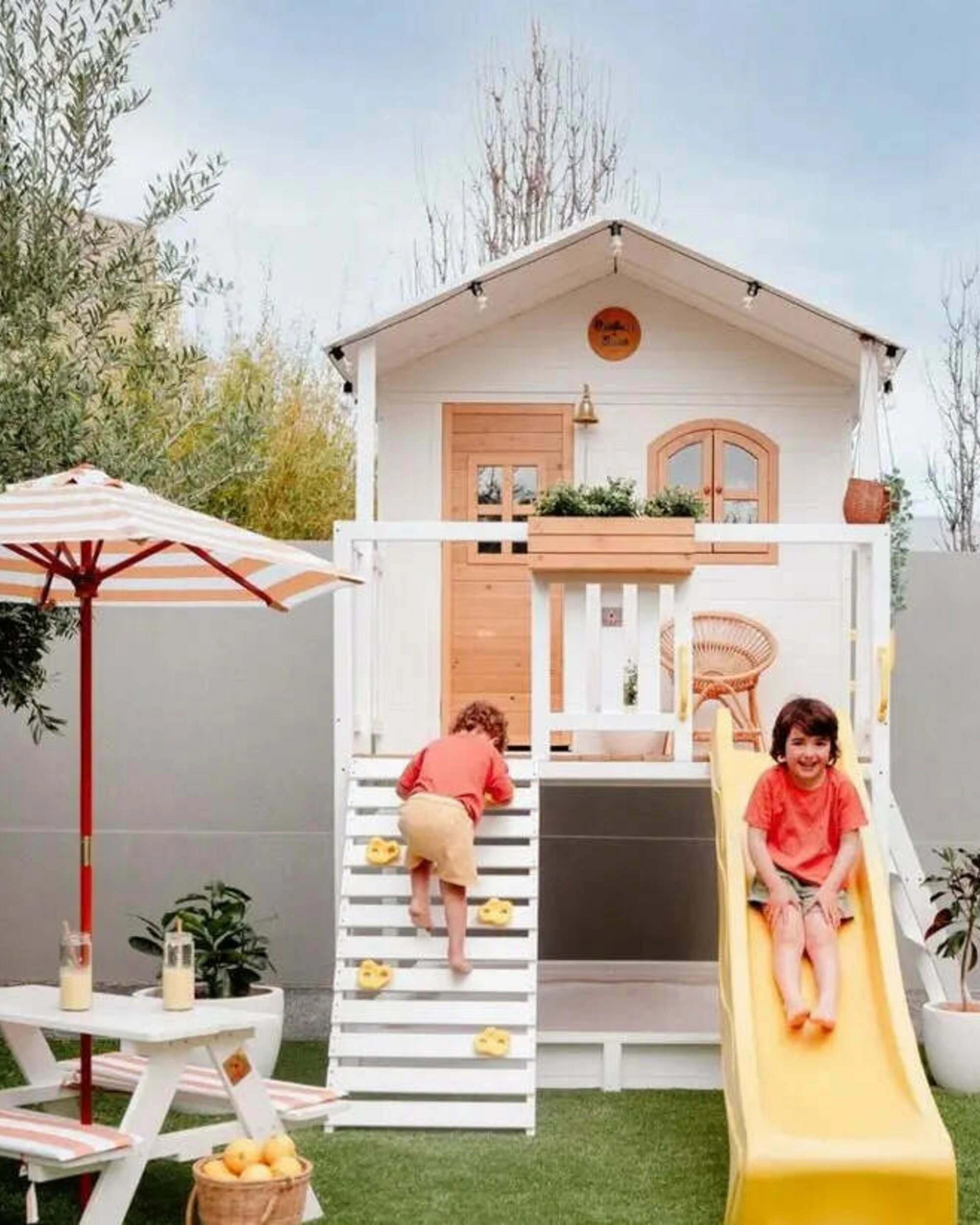 3 Hide & Seek Kids Marlie Cubby House with 2.2m Slide - Pearl Blue, 3 of 5