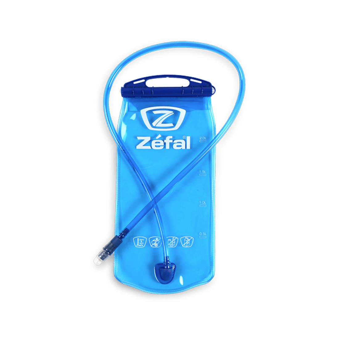 1 Zefal Hydration Water Bladder Pouch 2L PEVA 1000mm Hose 150g Screw-On Top - Blue, 1 of 1