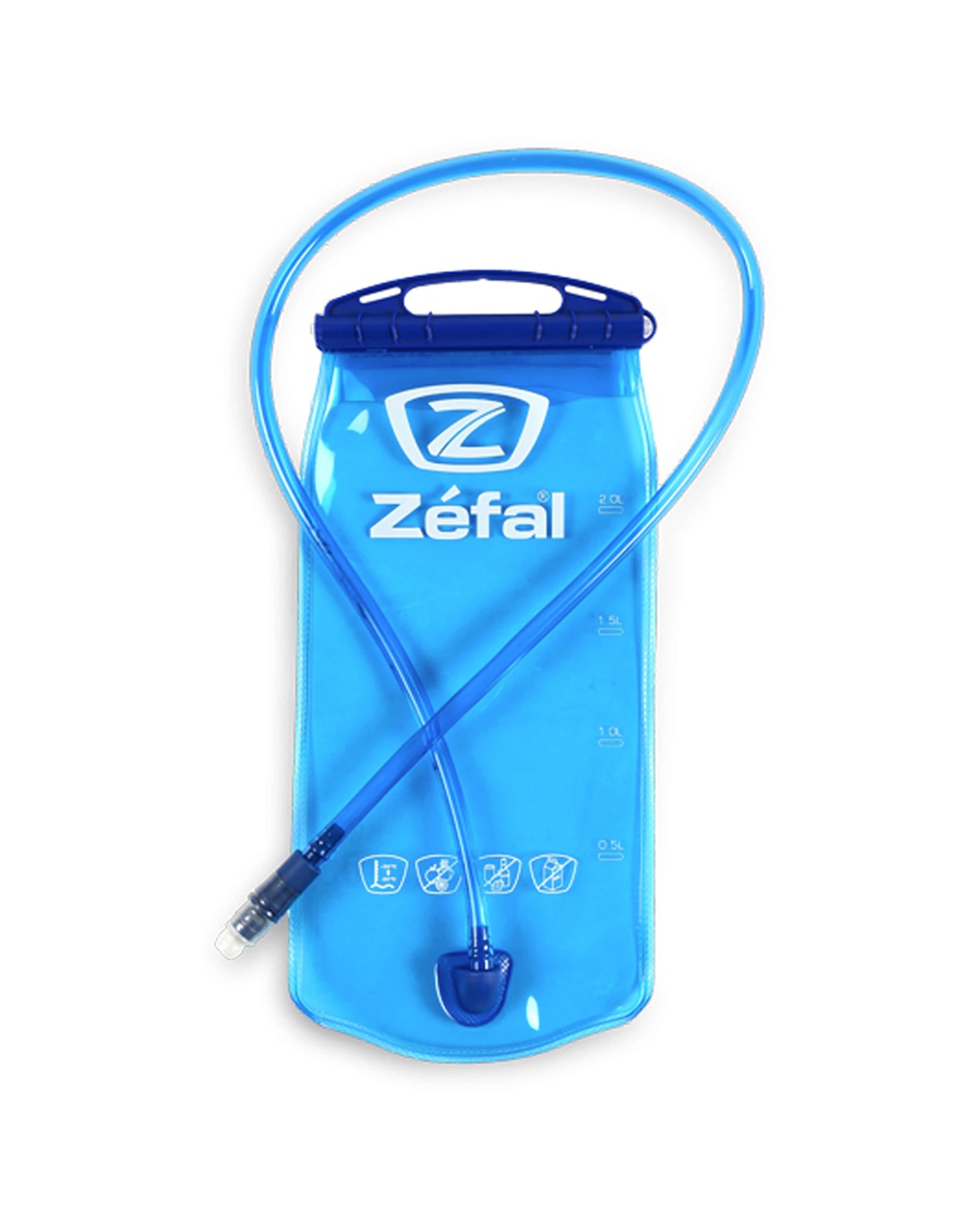 1 Zefal Hydration Water Bladder Pouch 2L PEVA 1000mm Hose 150g Screw-On Top - Blue, 1 of 1