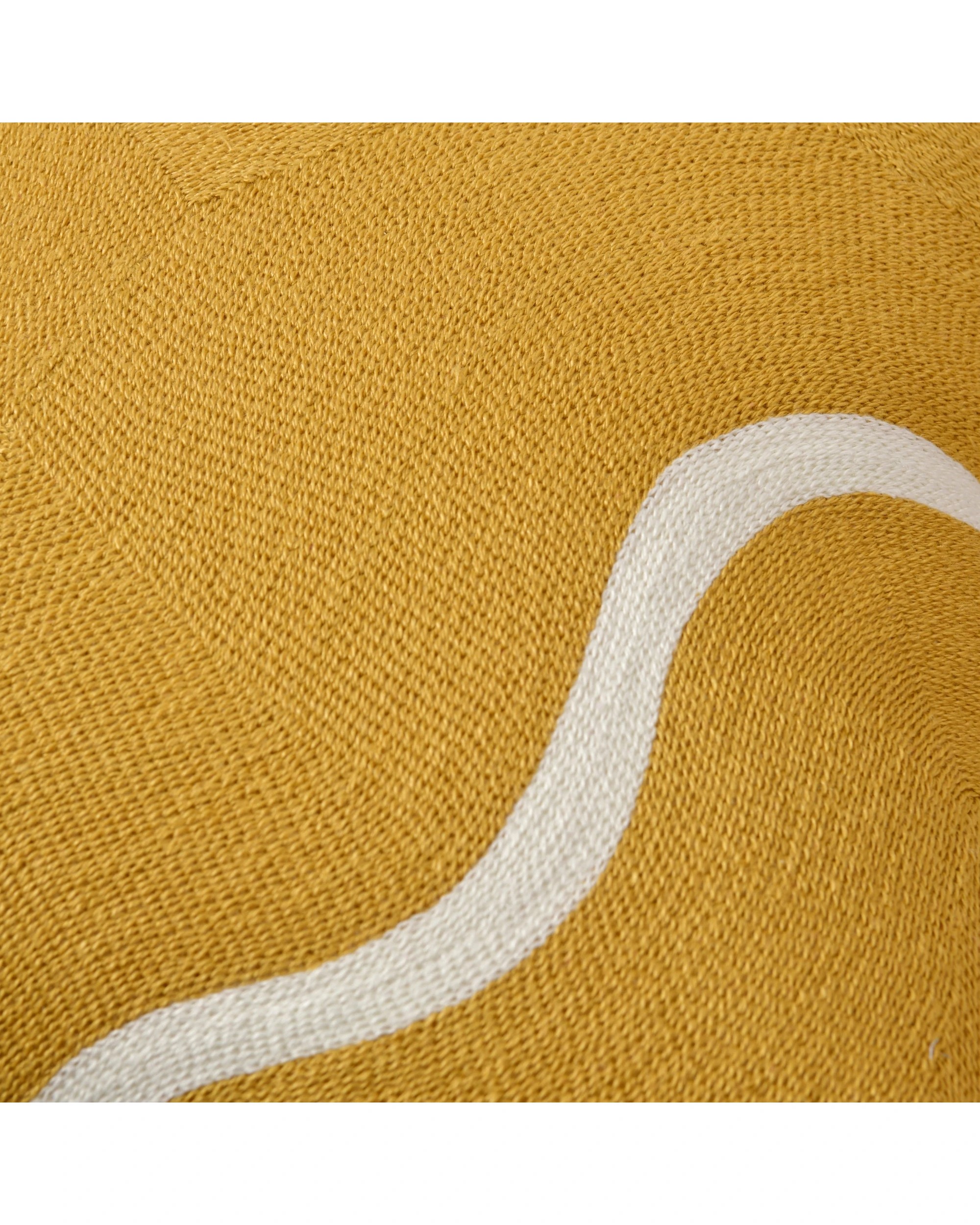 3 Cadence & Co. Louise Crewel Embroidered Cushion 45x45cm - Mustard, 3 of 4