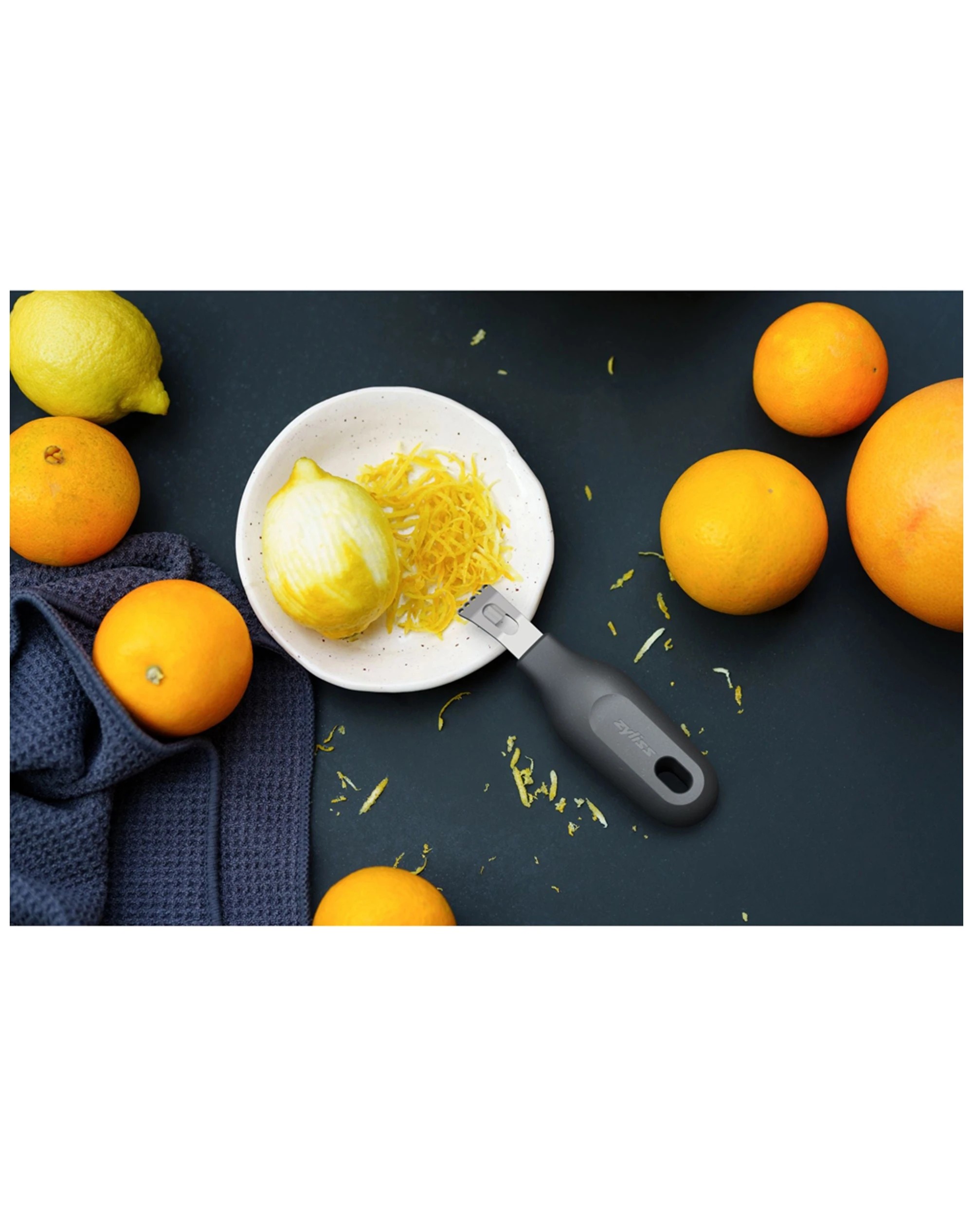 1 Zyliss 2-in-1 Citrus Zester & Grater, Stainless Steel, Black, Model 13130 - Black, 1 of 7