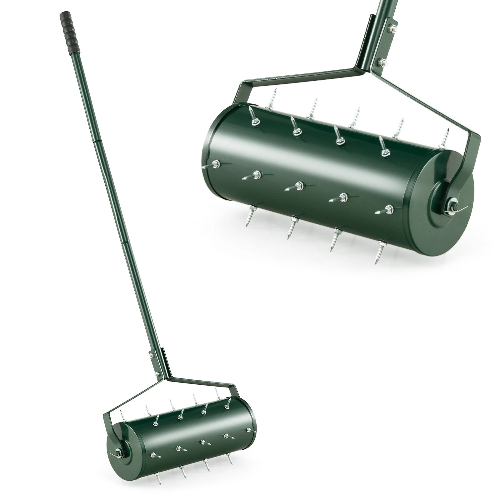 1 Costway 45cm Rolling Lawn Aerator Grass Spike Aerator Lawn Care Garden Tool - Green, 1 of 1