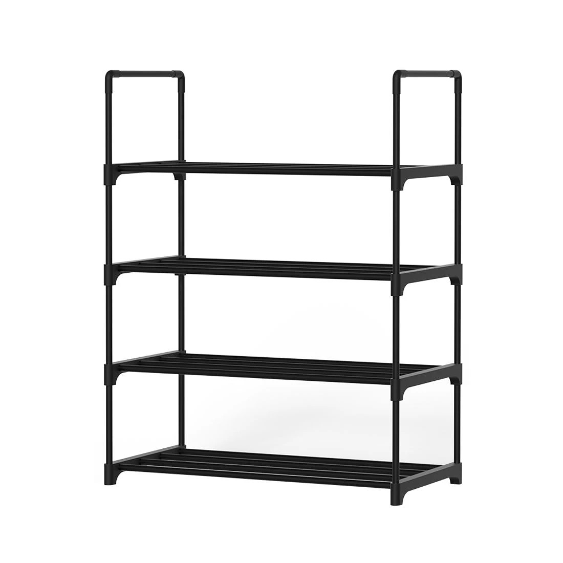3 Artiss Shoe Rack Cabinet Stackable 4-Tier 12 Pairs Entryway Storage Organizer Easy Clean Sturdy Space Saving - Black, 3 of 8