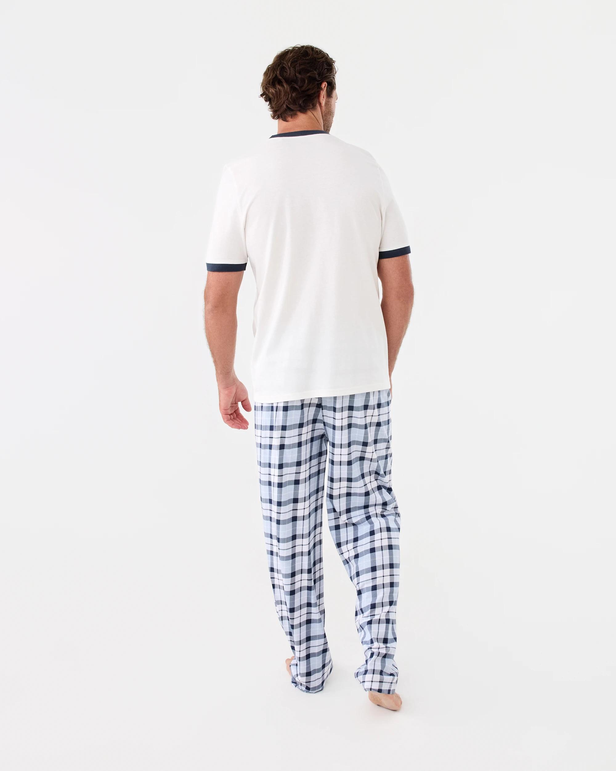 3 Short Sleeve Print Long Pants Pyjama Set Wht Pan, 3 of 8