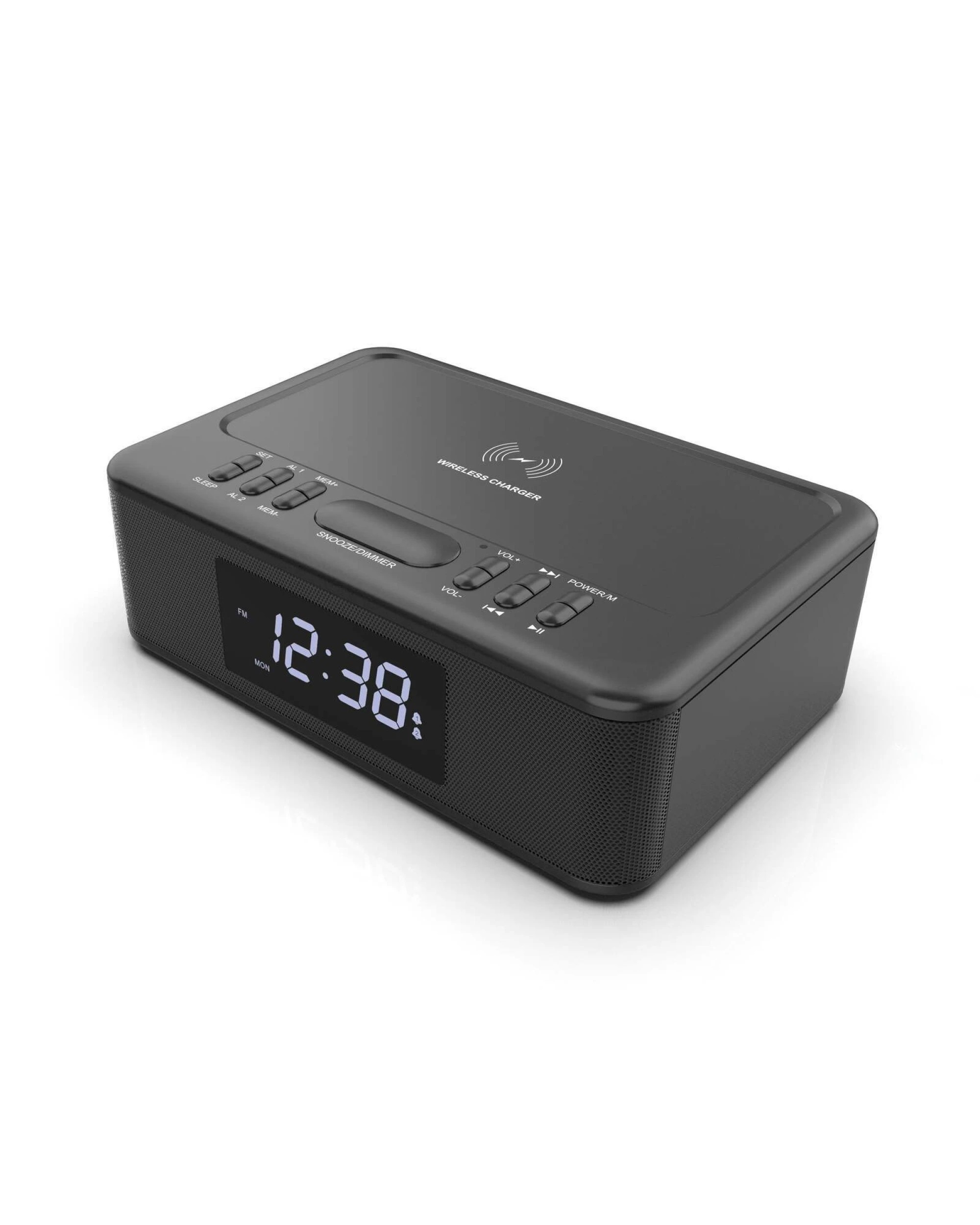 1 Lenoxx Alarm Clock with Wireless Phone Fast Charging & Wireless Streaming Connections, 1 of 3