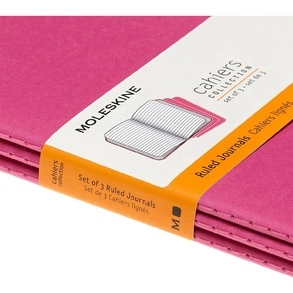 1 Moleskine Cahier Ruled Notebook Pink 3 Pack, 1 of 5