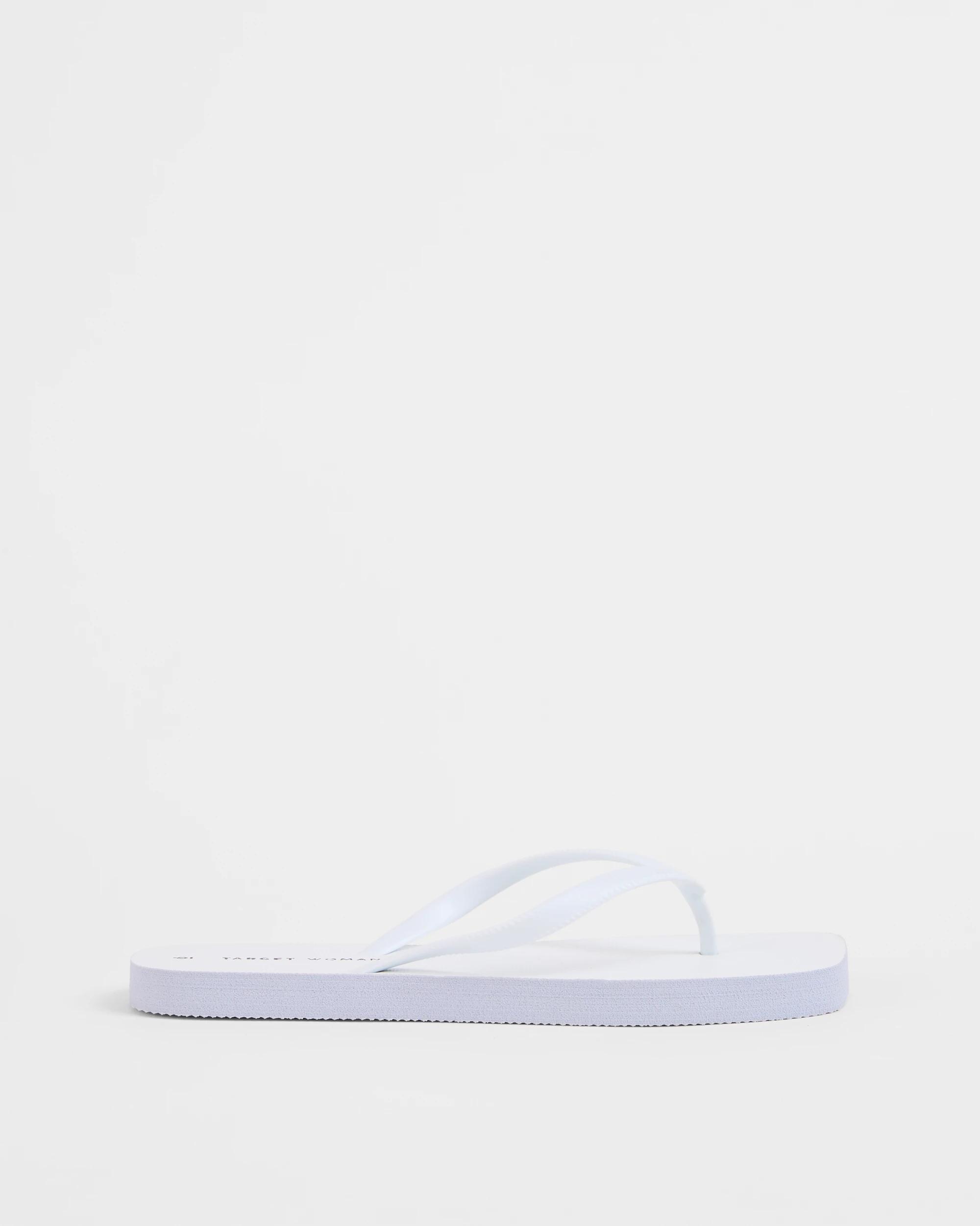 1 Target Woman Square Toe Everyday Thongs WHITE, 1 of 3