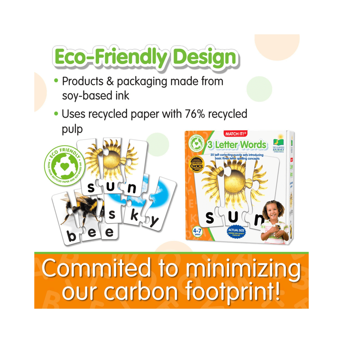 6 The Learning Journey Learning Journey Match It! 3 Letter Word, 6 of 7