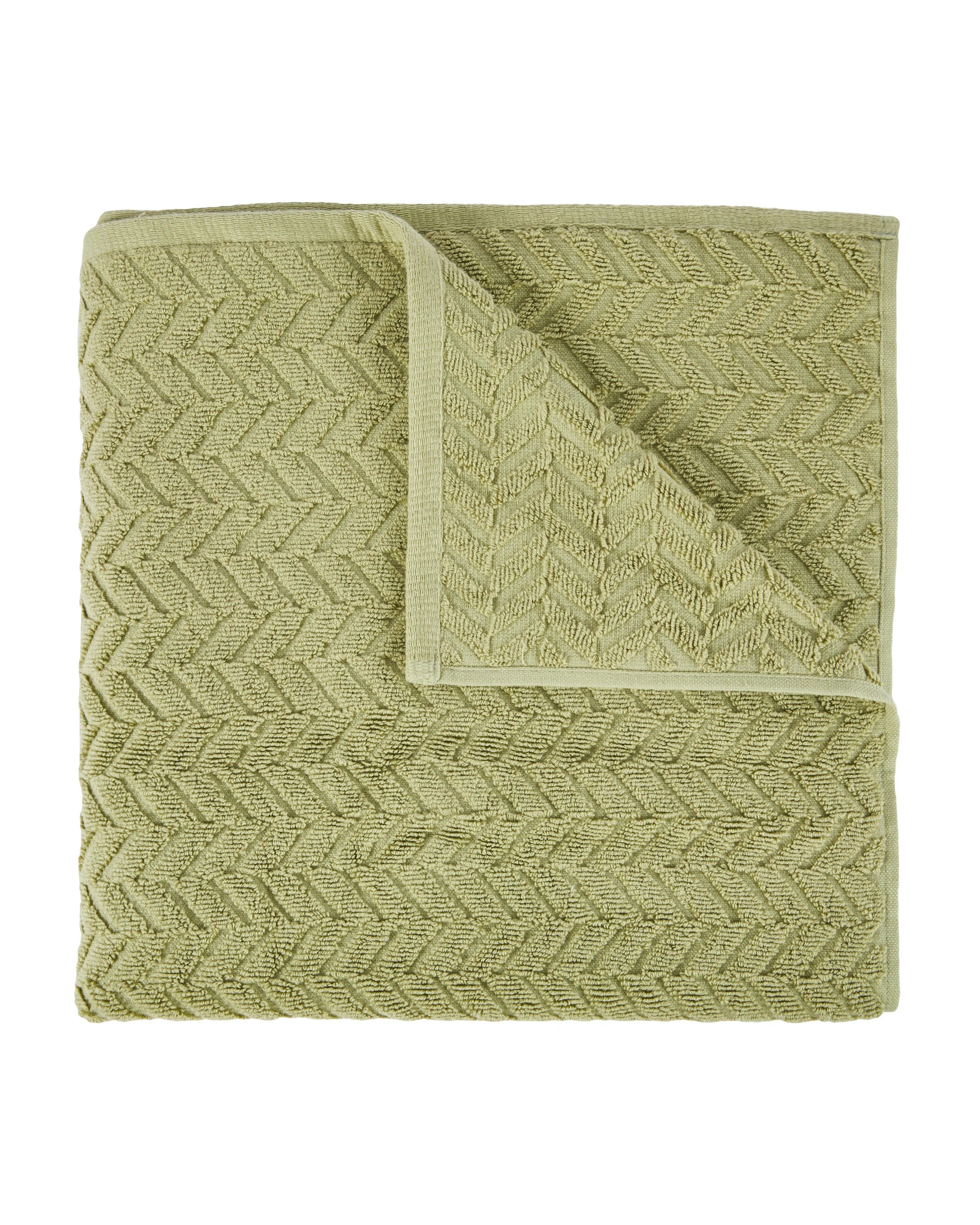 1 Chevron Cotton Bath Towel - Pistachio, 1 of 5