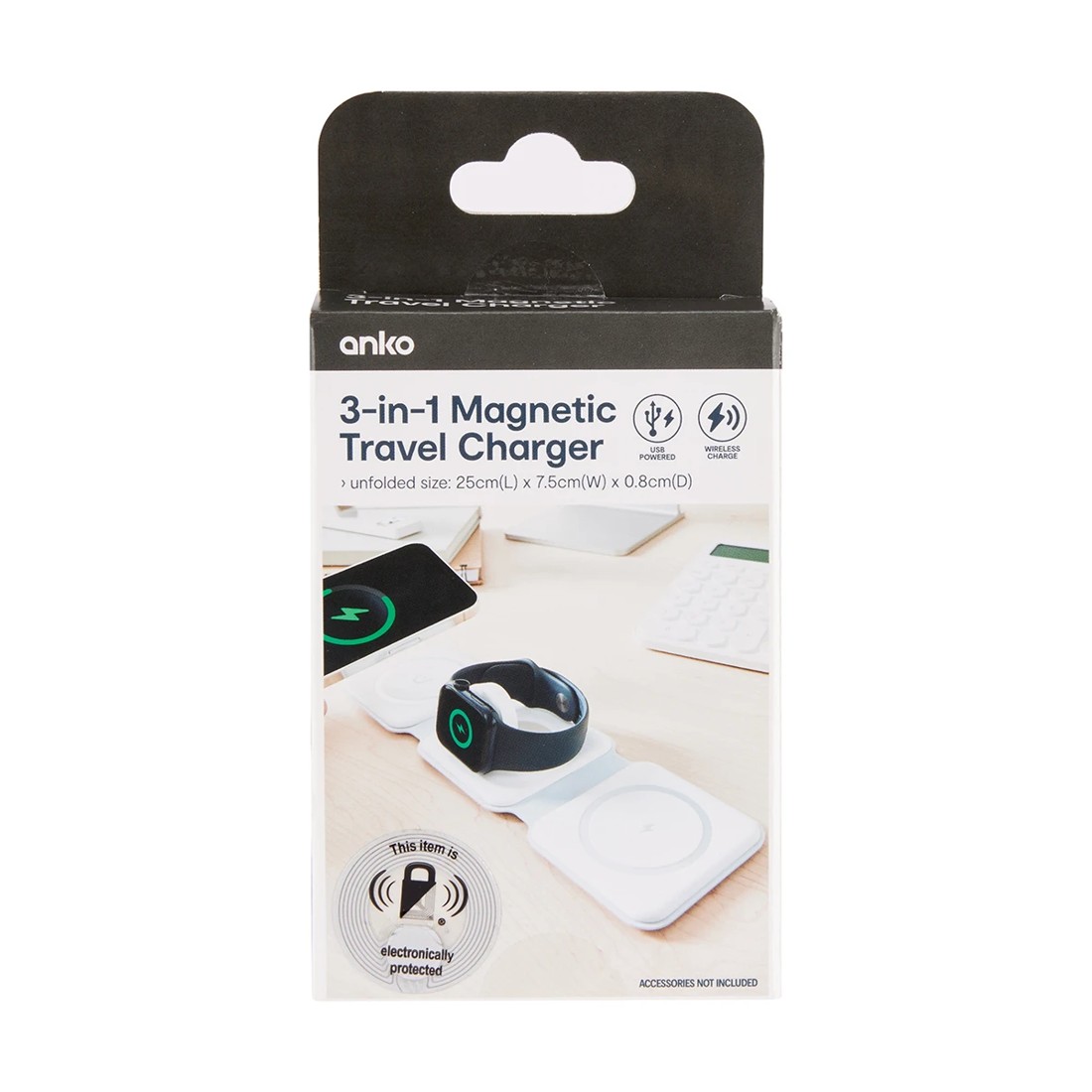 10 Foldable 3-in-1 Magnetic Travel Charger - White, 10 of 10