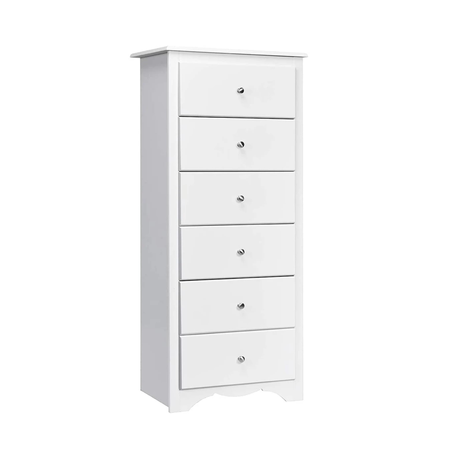 1 Costway 6 Chest of Drawers Tallboy Storage Cabinet Tallboy White, 1 of 4