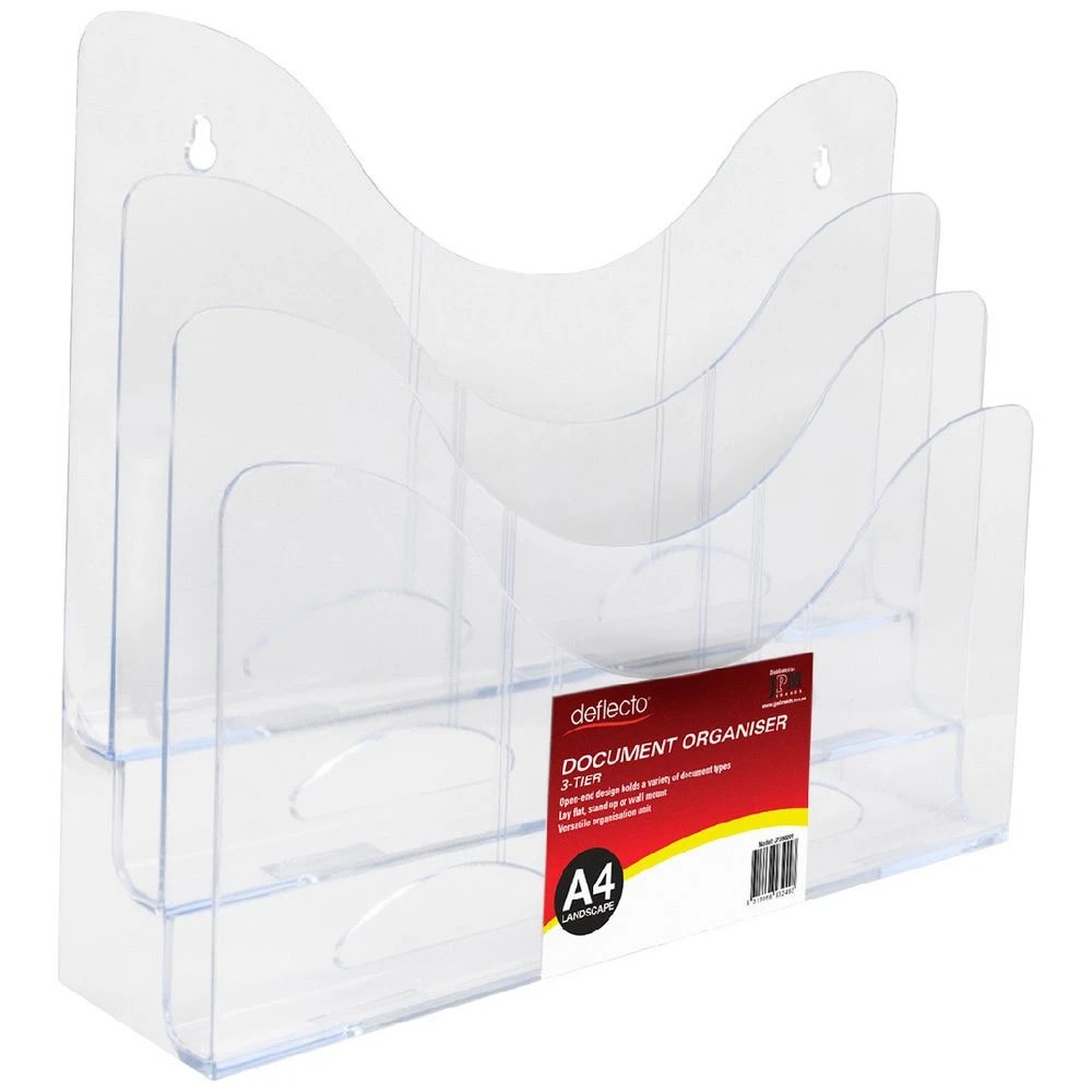1 Deflecto 3-Tier Document Organiser Clear, 1 of 1