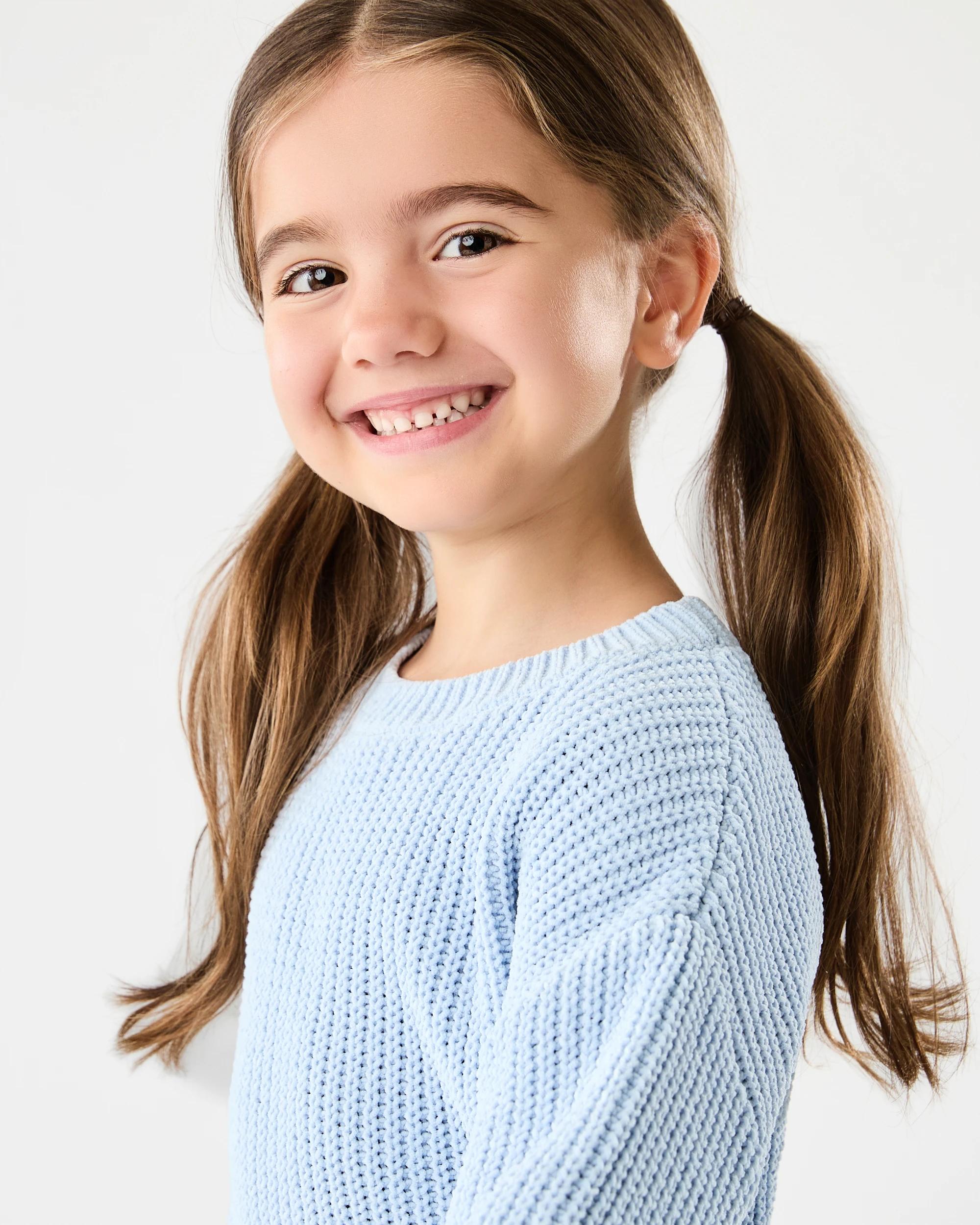 3 Chenille Knit Top Blu Kntky, 3 of 8