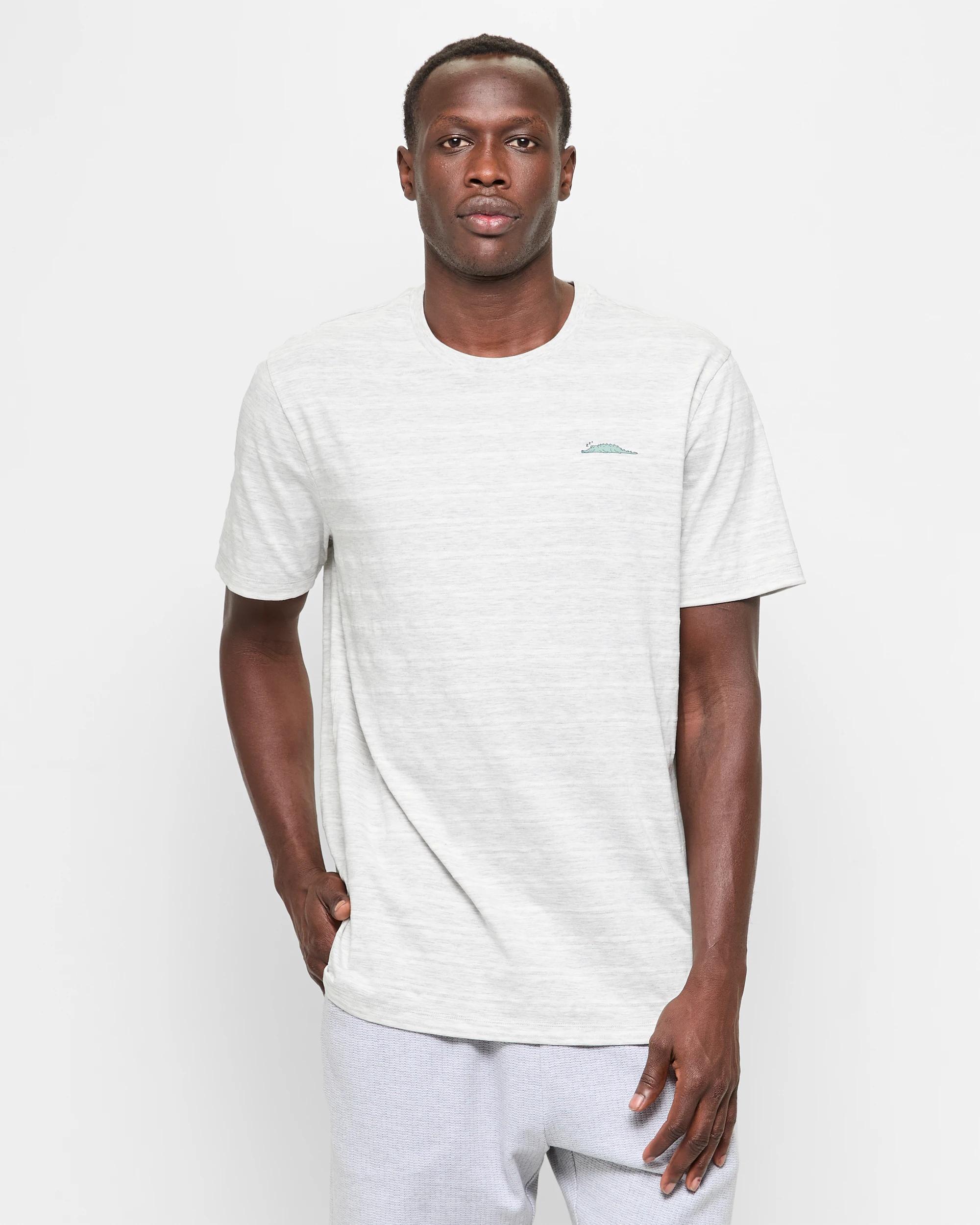 1 Australian Cotton Blend Men's Sleep Jersey T-shirt - Maxx GREY MARLE, 1 of 5