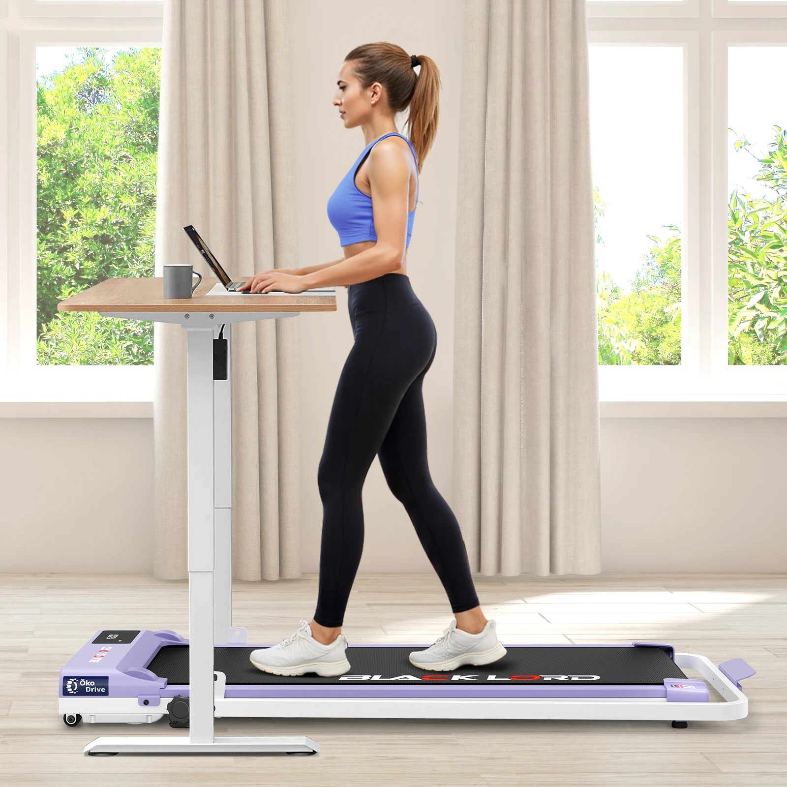 4 Black Lord Treadmill Electric Walking Pad Under Desk Home Gym Fitness Incline - Purple, 4 of 10