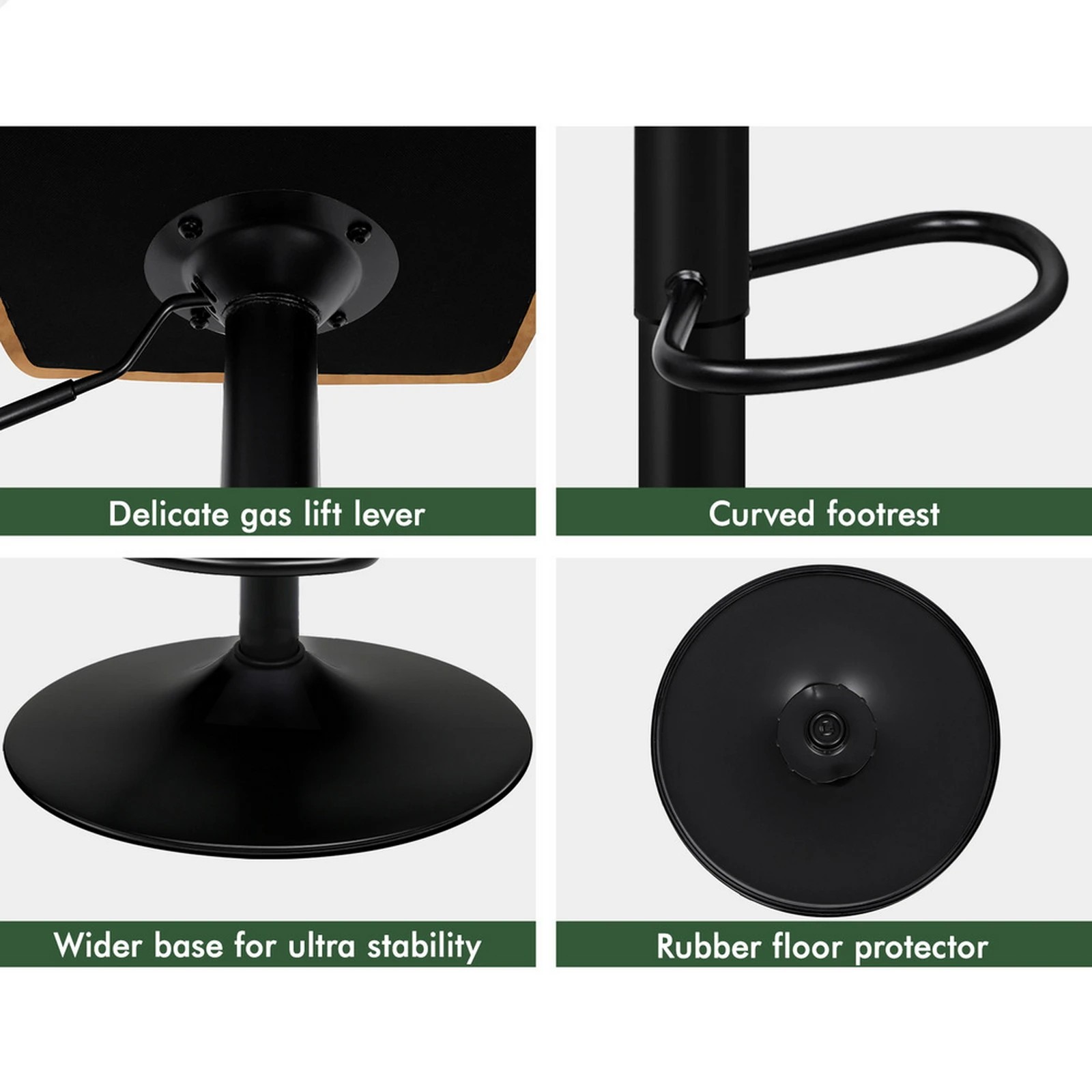 7 Alfordson 2x Bar Stools Remy Kitchen Gas Lift Swivel Chair Vintage Leather - Brown, 7 of 10