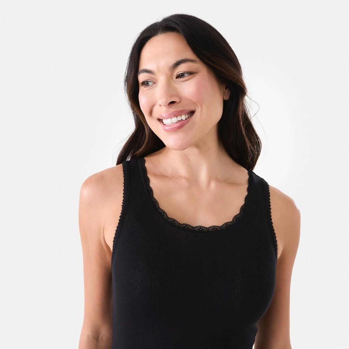 5 2 Pack Pointelle Vest Black, 5 of 7
