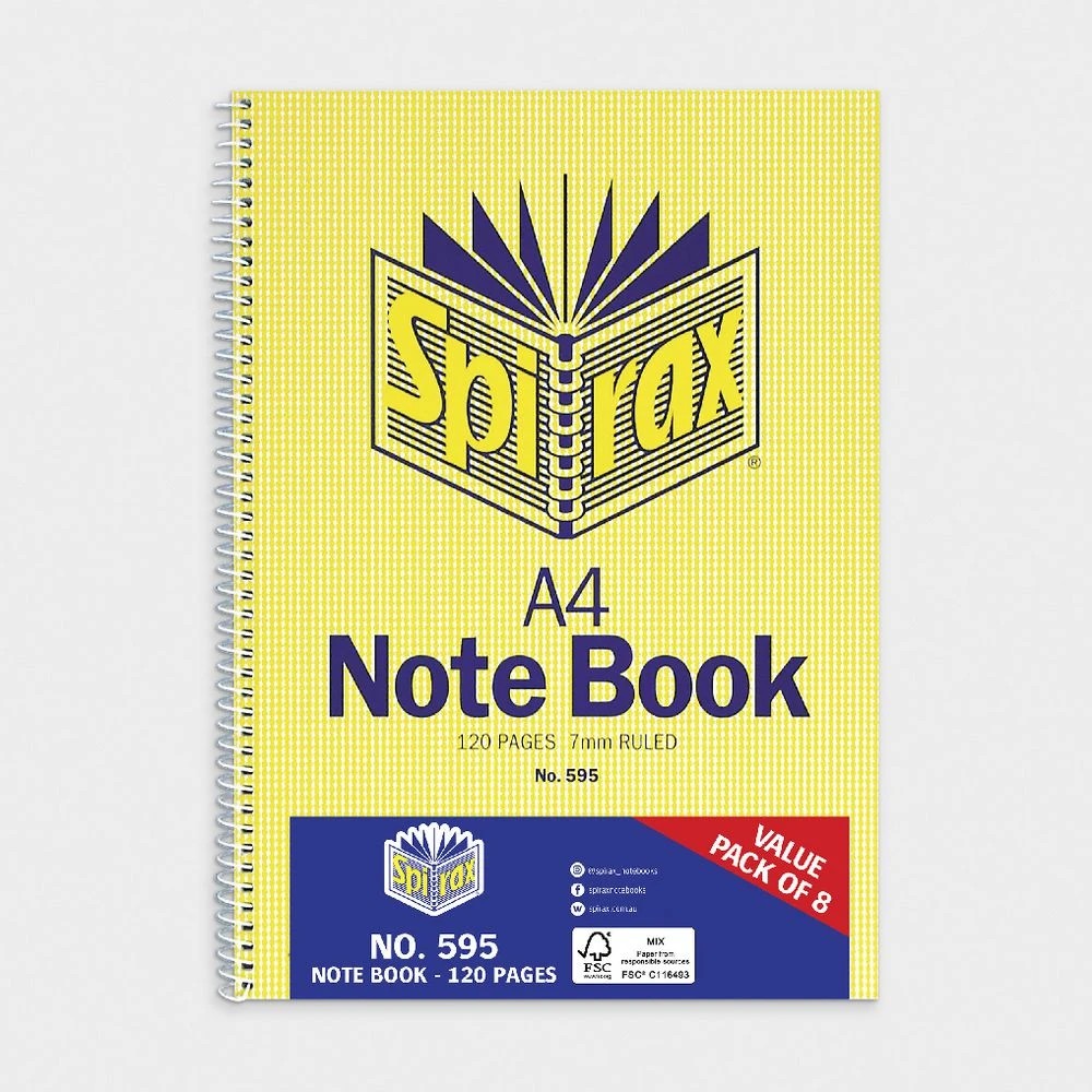 2 Spirax 595 120 Page A4 Notebook 8 Pack, 2 of 2