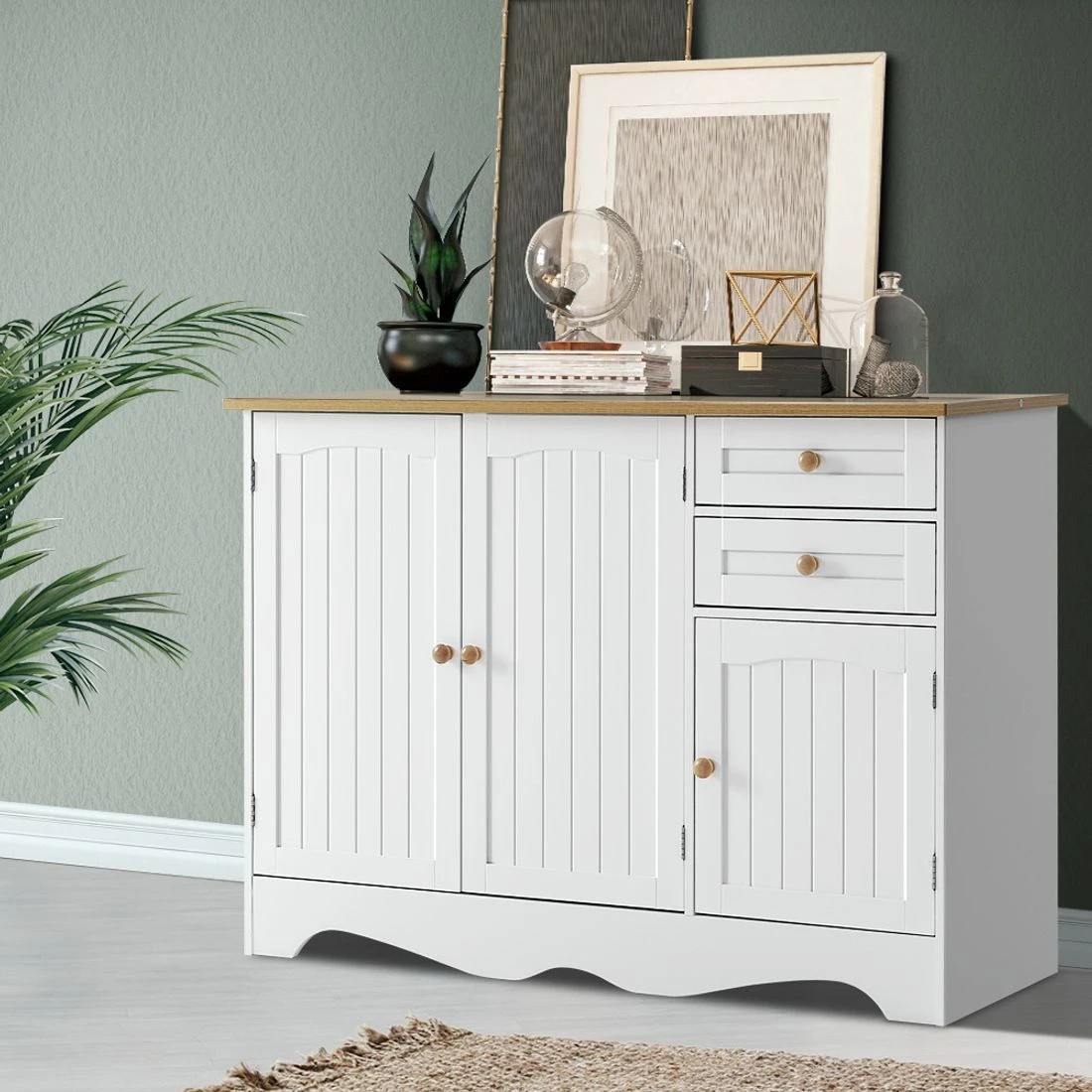 3 Artiss Buffet Sideboard 3 Doors - White, 3 of 8