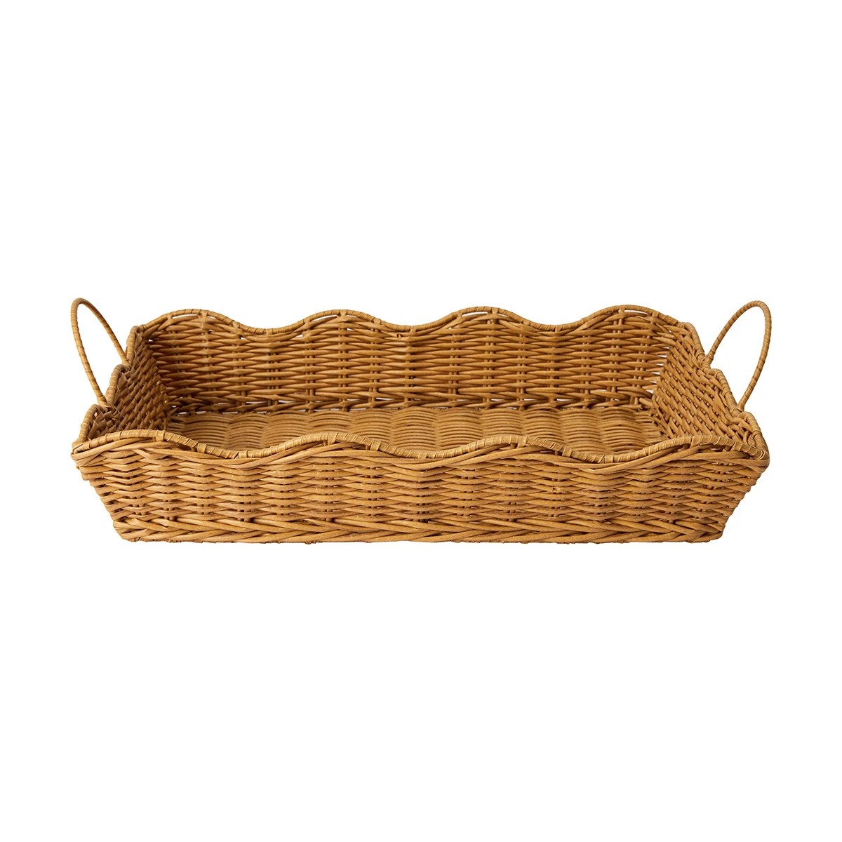 2 Wavy Edge Rattan Look Tray, 2 of 7