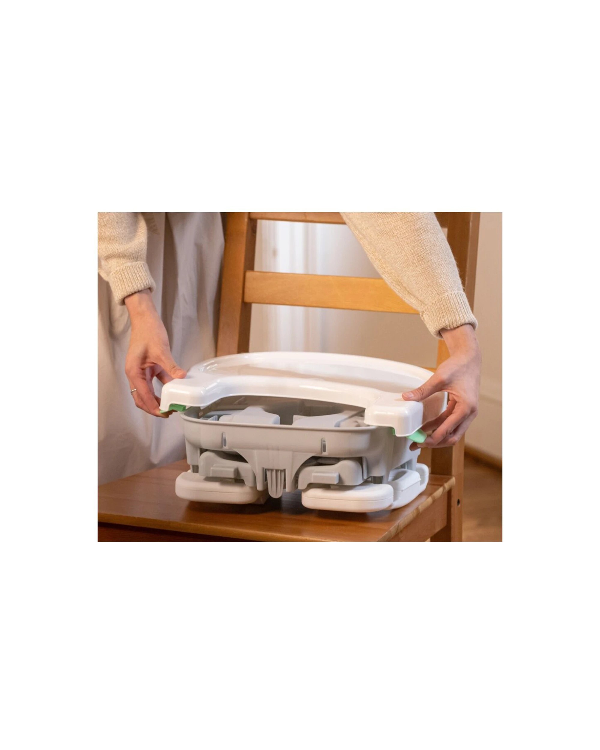 6 Ingenuity Deluxe Comfort Folding Baby Booster High Chair 5-36 Months Portable - Grey, 6 of 7