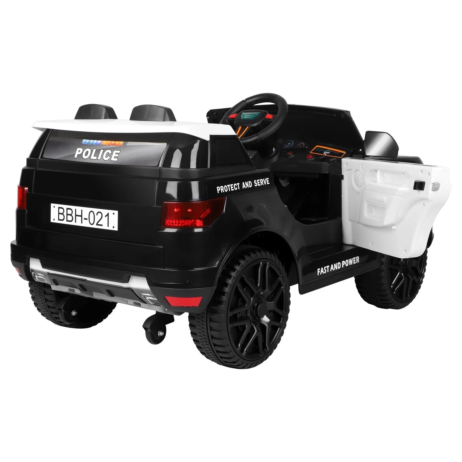 4 Alfordson Kids Police Ride On Car 12V Electric Toy Patrol Remote Control - Black, 4 of 10