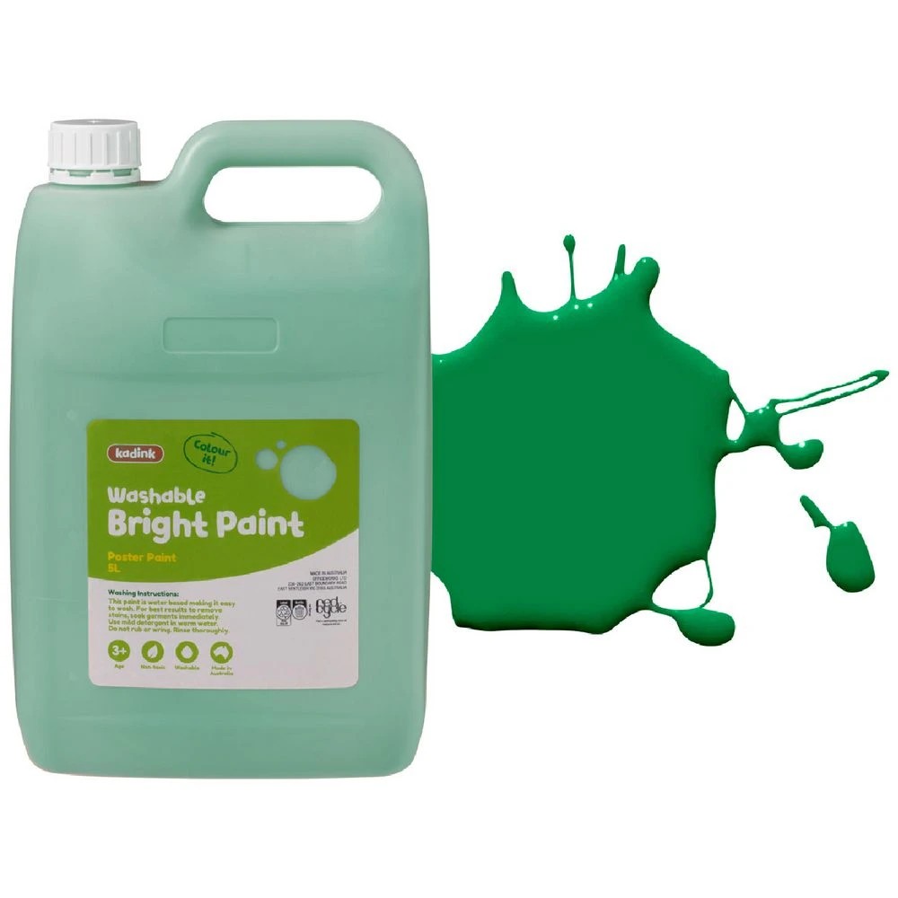 1 Kadink Washable Bright Poster Paint 5L Green, 1 of 2