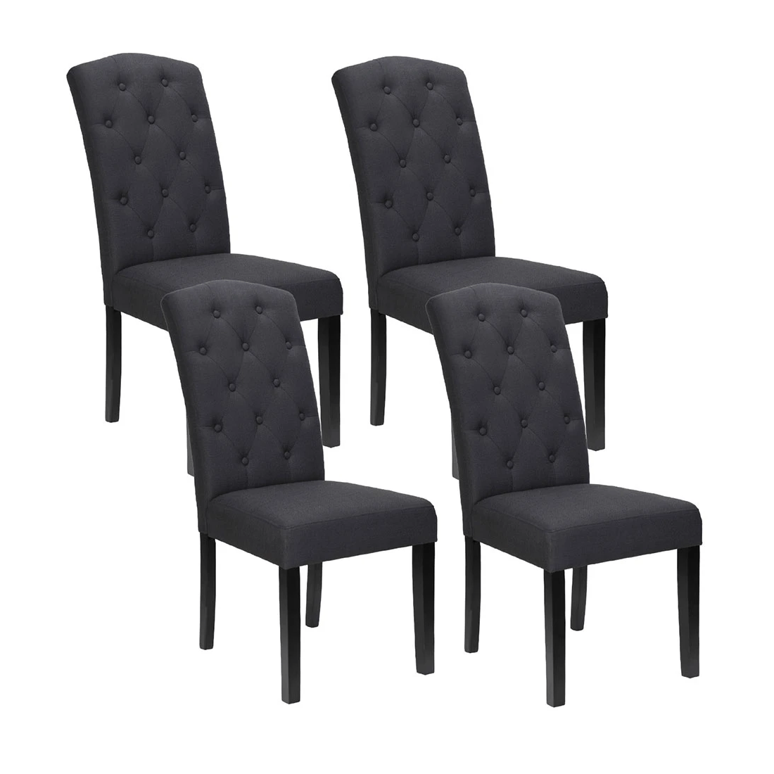1 Artiss Dining Chairs Set of 4 Linen Parsons Chair Dark - Grey, 1 of 6